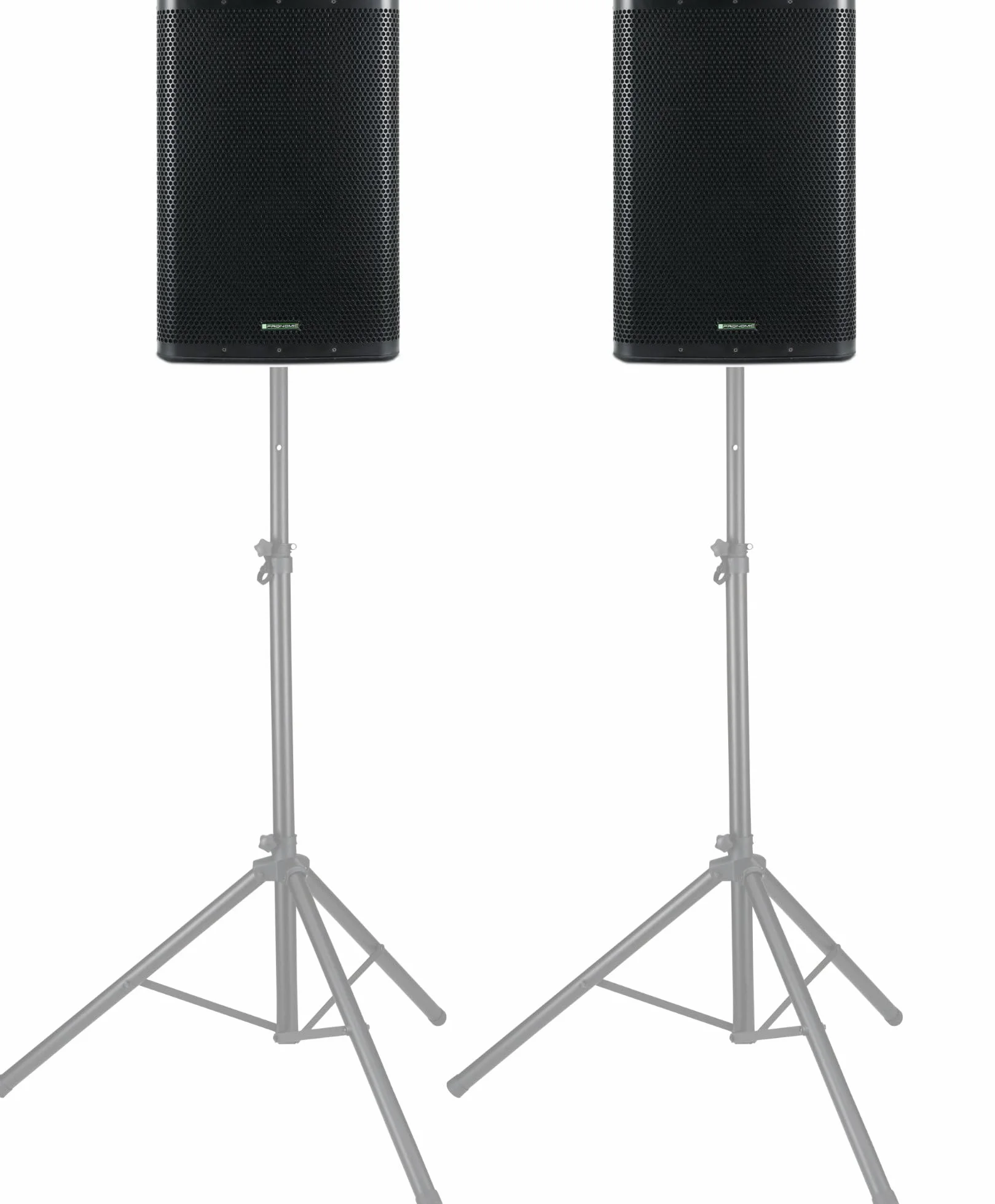 Pronomic C-215 MA - 2X Altavoz Activo de 2 vías con 2 Canales - Potencia: 1000 vatios - Woofer de 15" + Tweeter de Titanio de 1,75" - Receptor Bluetooth - Carcasa con inclinación para el Monitor