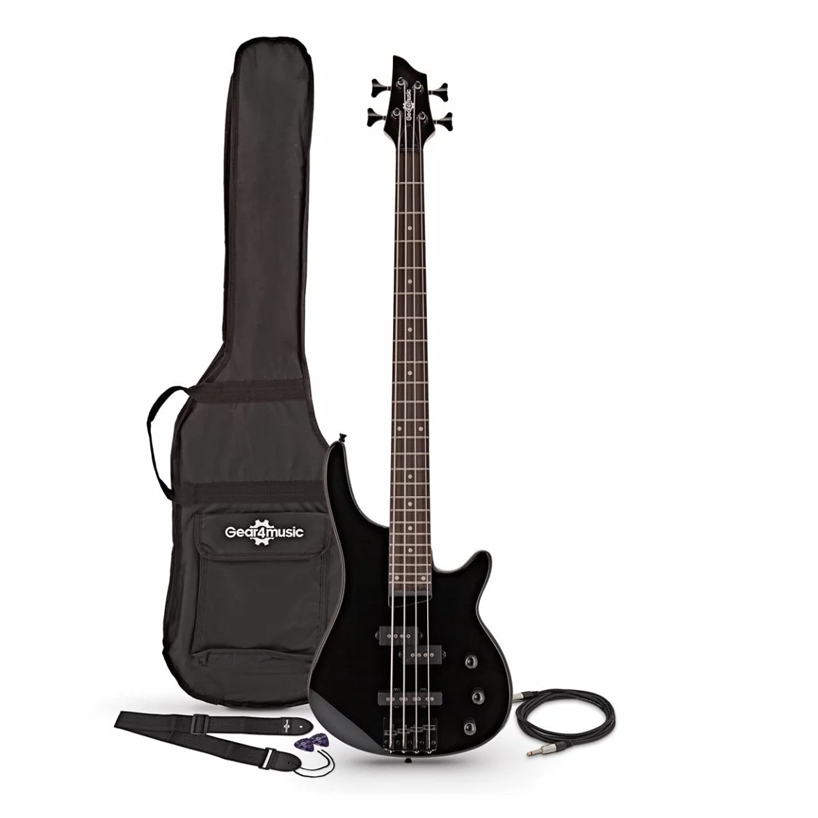 Bajo Harlem 4 Heavy Metal con accesorios de Gear4music