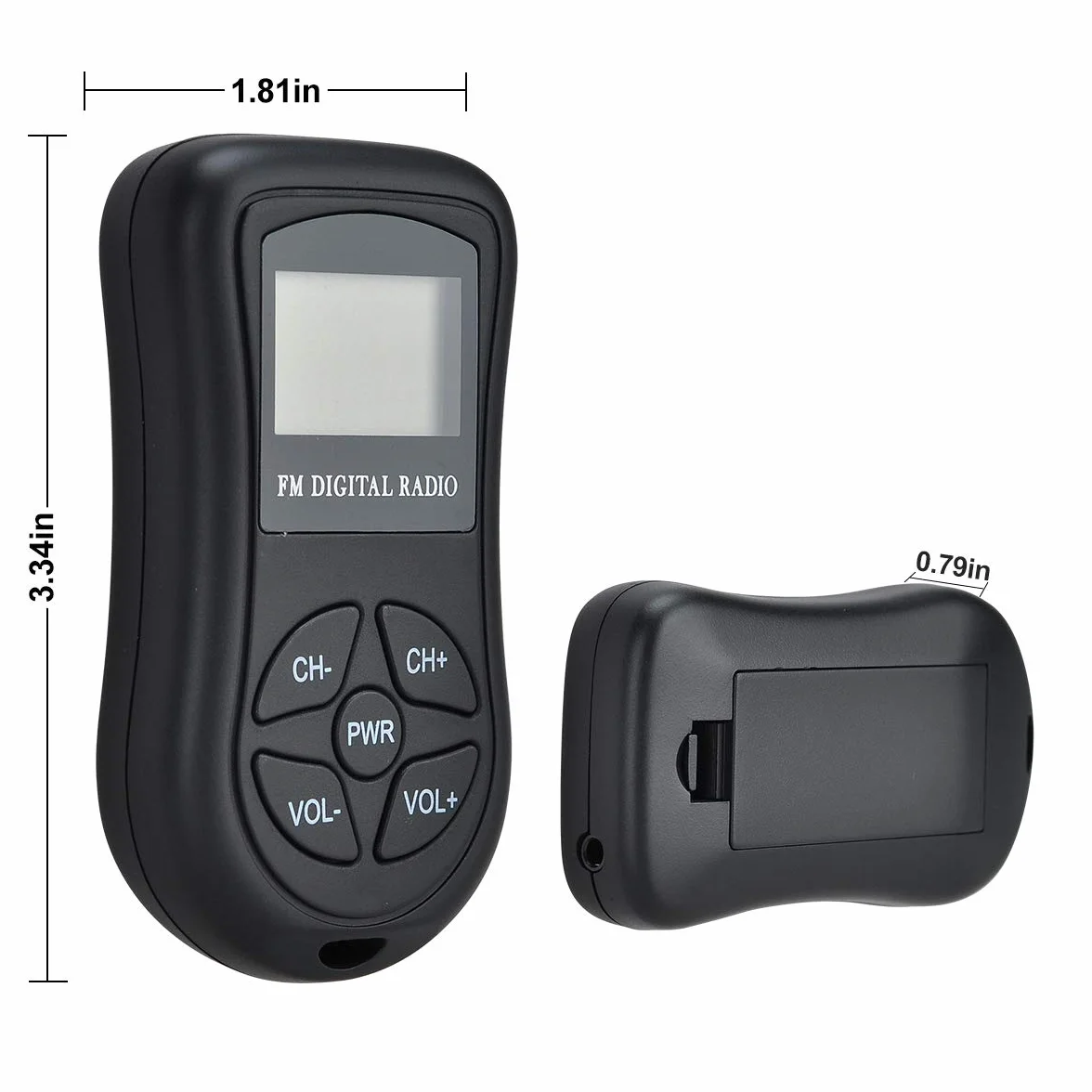 Radio COVVY FM Portátil Mini 60-108MHz Estéreo DSP Pantalla LCD Auricular