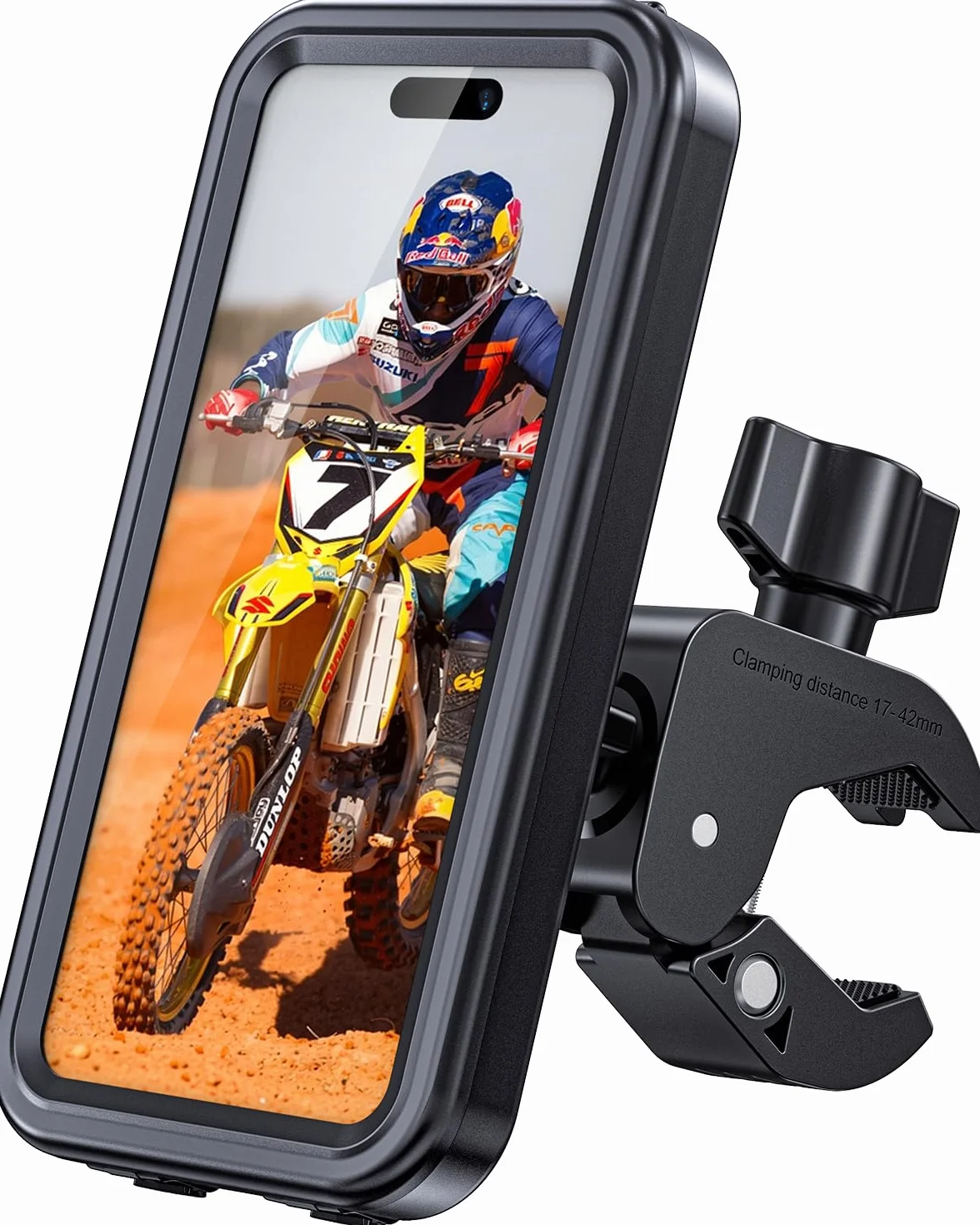 Soporte Móvil Moto Impermeable 360° Rotación para Teléfono 4,7-6,9" Bicicleta Scooter
