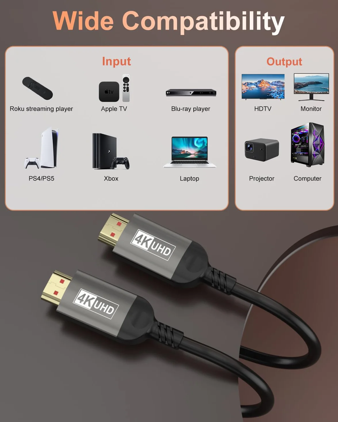 Cable HDMI 4K 10 Metros HDMI 2.0 ARC UHD HDR 3D Alta Velocidad 18Gbps Ethernet