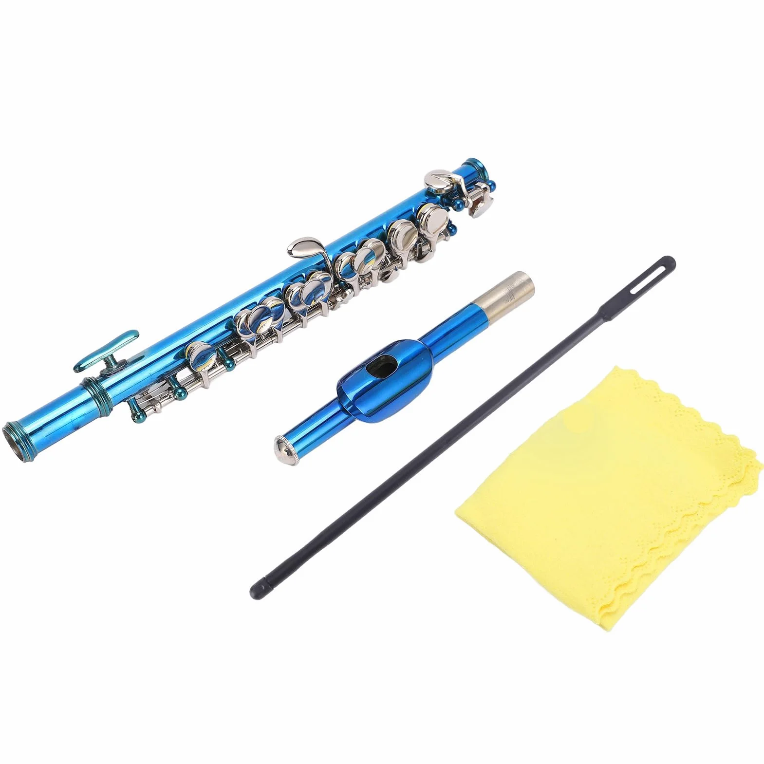 CHICIRIS Cuproníquel de Flauta Piccolo Azul, Instrumento para Principiantes de con Orificio de Sonido Dibujado con Precisión para una Calidad de Sonido Superior, Uso a Largo Plazo,