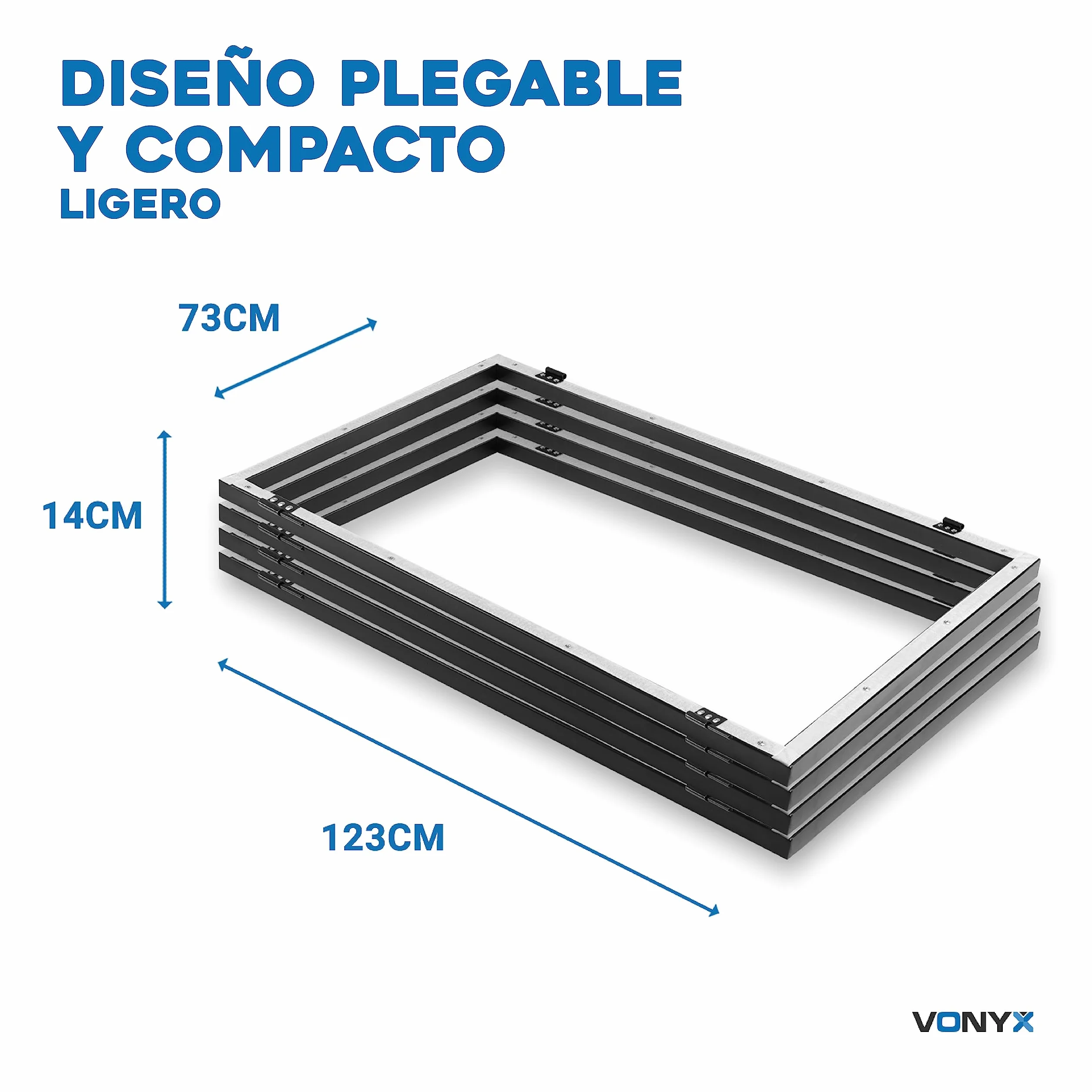 Vonyx DB2 - Panel Frontal para DJ en Lycra Blanca, Pantalla para DJ Plegable y fácil de Instalar, Oculta el Equipo de DJ, biombo para espectáculos de Luces. 120 x 70 (4 Paneles)