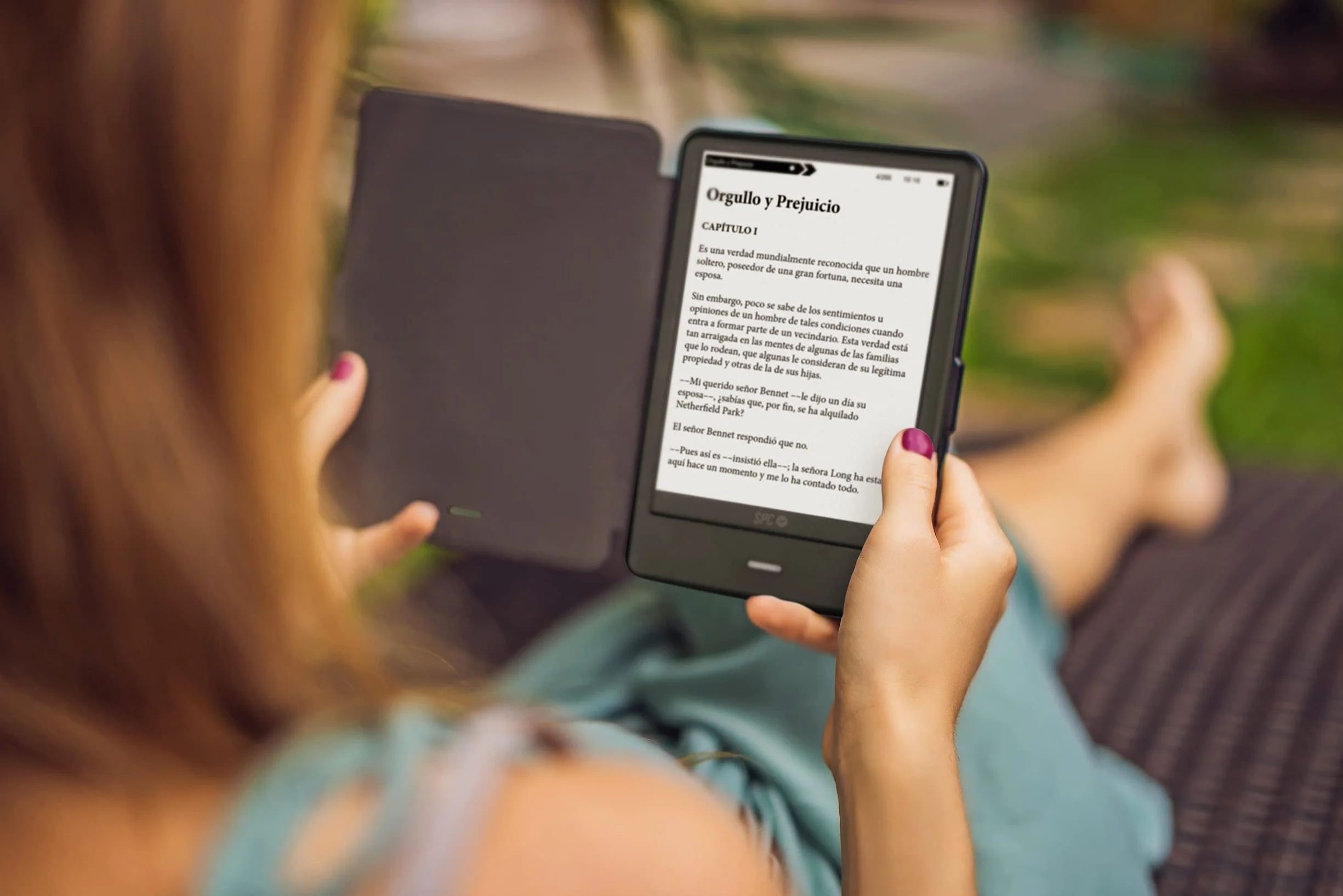 SPC Dickens Light Pro – Libro electrónico con Pantalla táctil y luz Regulable, Negro
