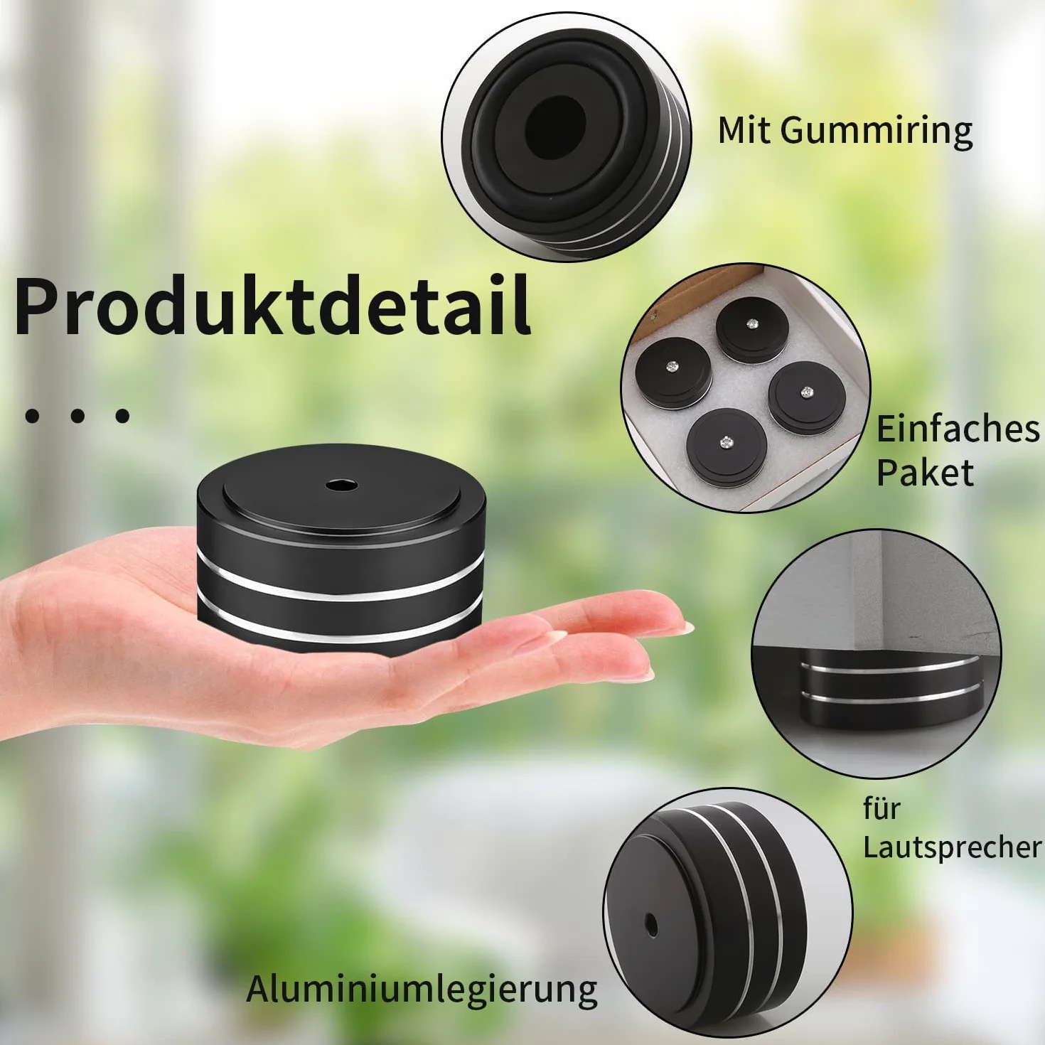 Pies para altavoces 40×20 mm amortiguadores de audio aislantes para subwoofer tocadiscos amplificadores HiFi (4 unidades)