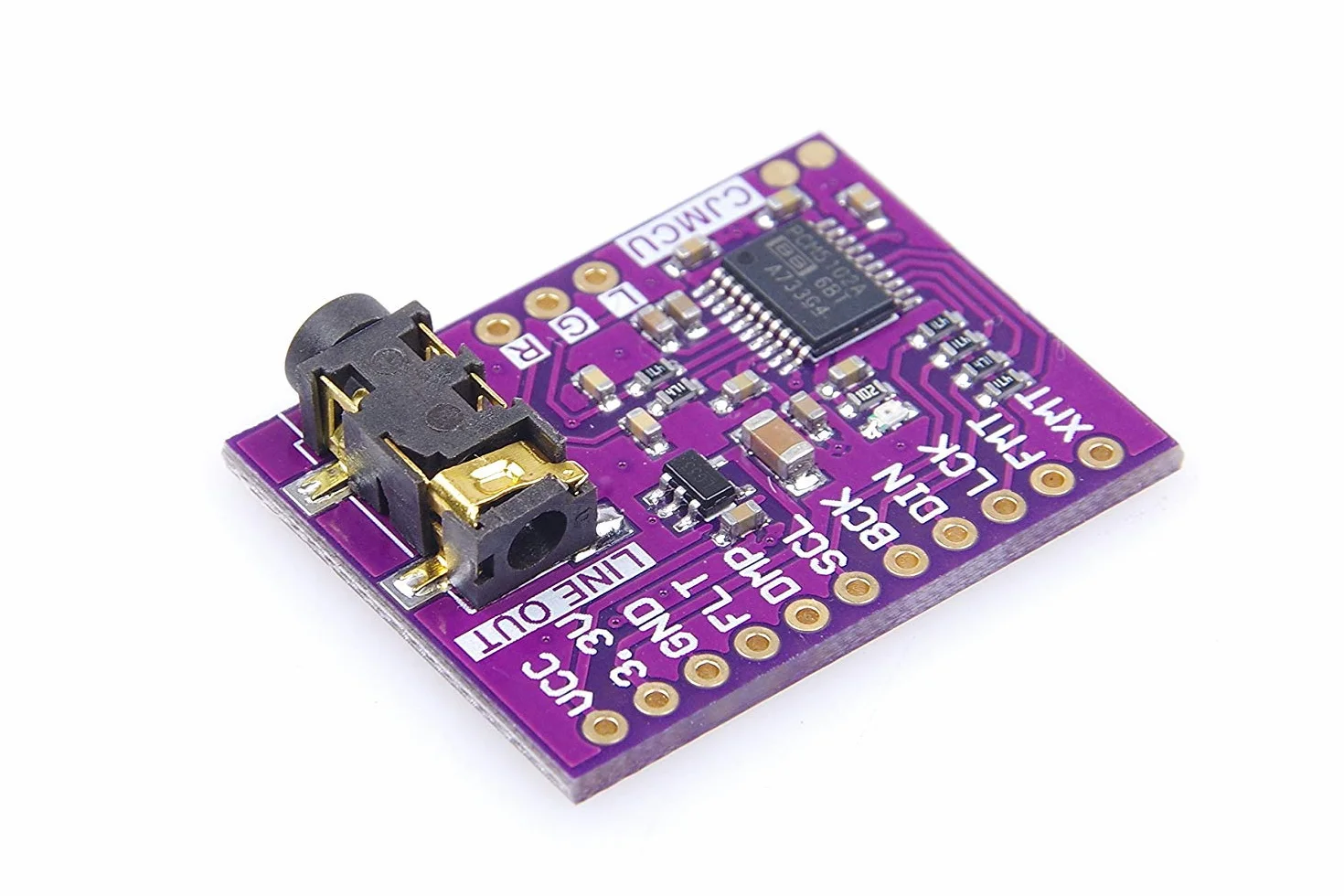 DollaTek PCM5102A Convertidor Digital a analógico Módulo de Voz PLL Tarjeta de Tarjeta de Sonido DAC estéreo Conector estéreo de 3,5 mm Módulo de Audio Digital de 24 bits para Raspberry Pi
