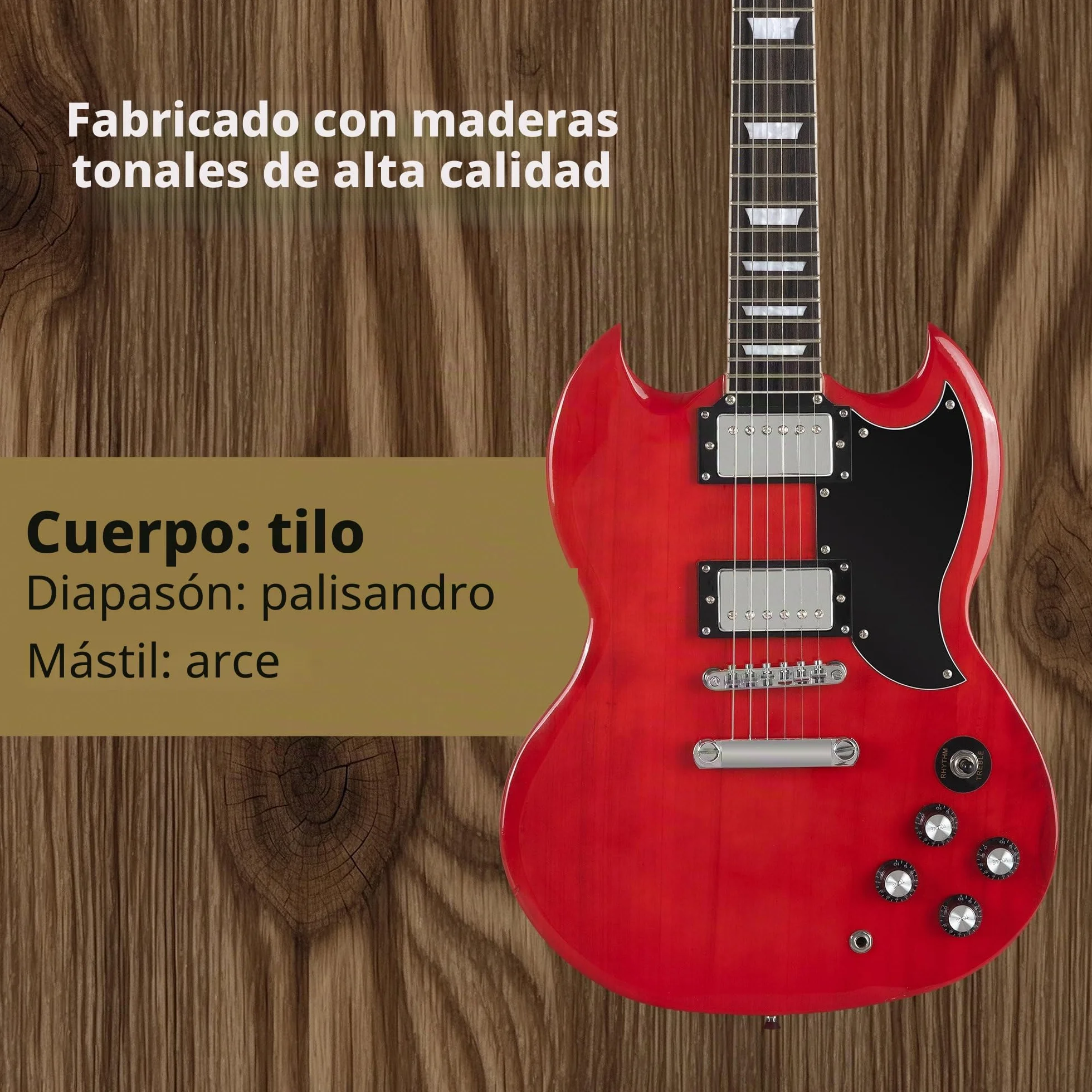 Rocktile Pro S-Red Guitarra Eléctrica Heritage Cherry
