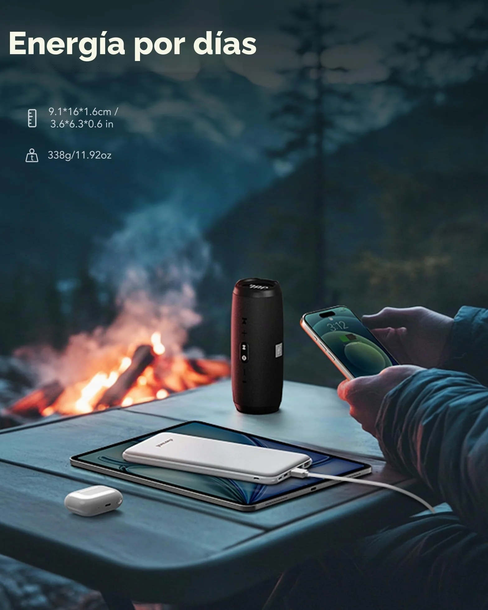 Power Bank 26800mAh Batería Externa USB C Carga Rápida 4 Puertos Compatible Phone 13/12 Samsung