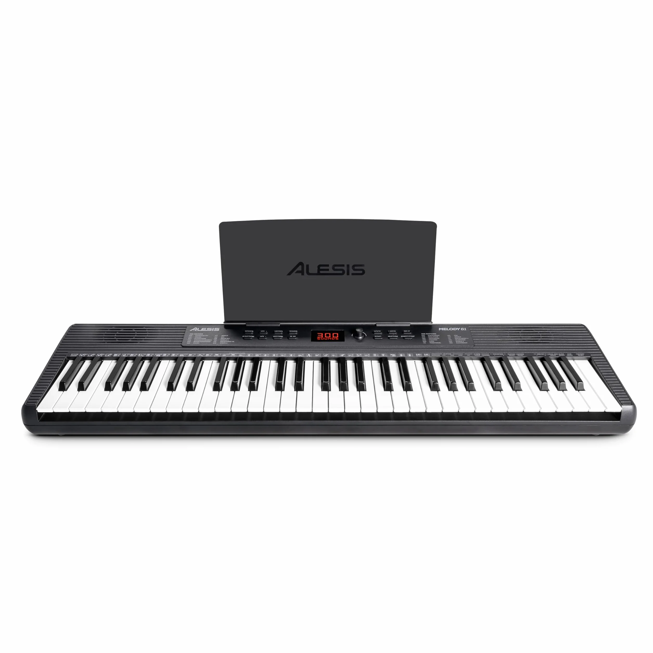 Alesis Melody 61 Teclado Piano Eléctrico para Principiantes con 61 Teclas, Altavoces, Soporte, Banqueta, Auriculares, 300 Sonidos y Lecciones de Música