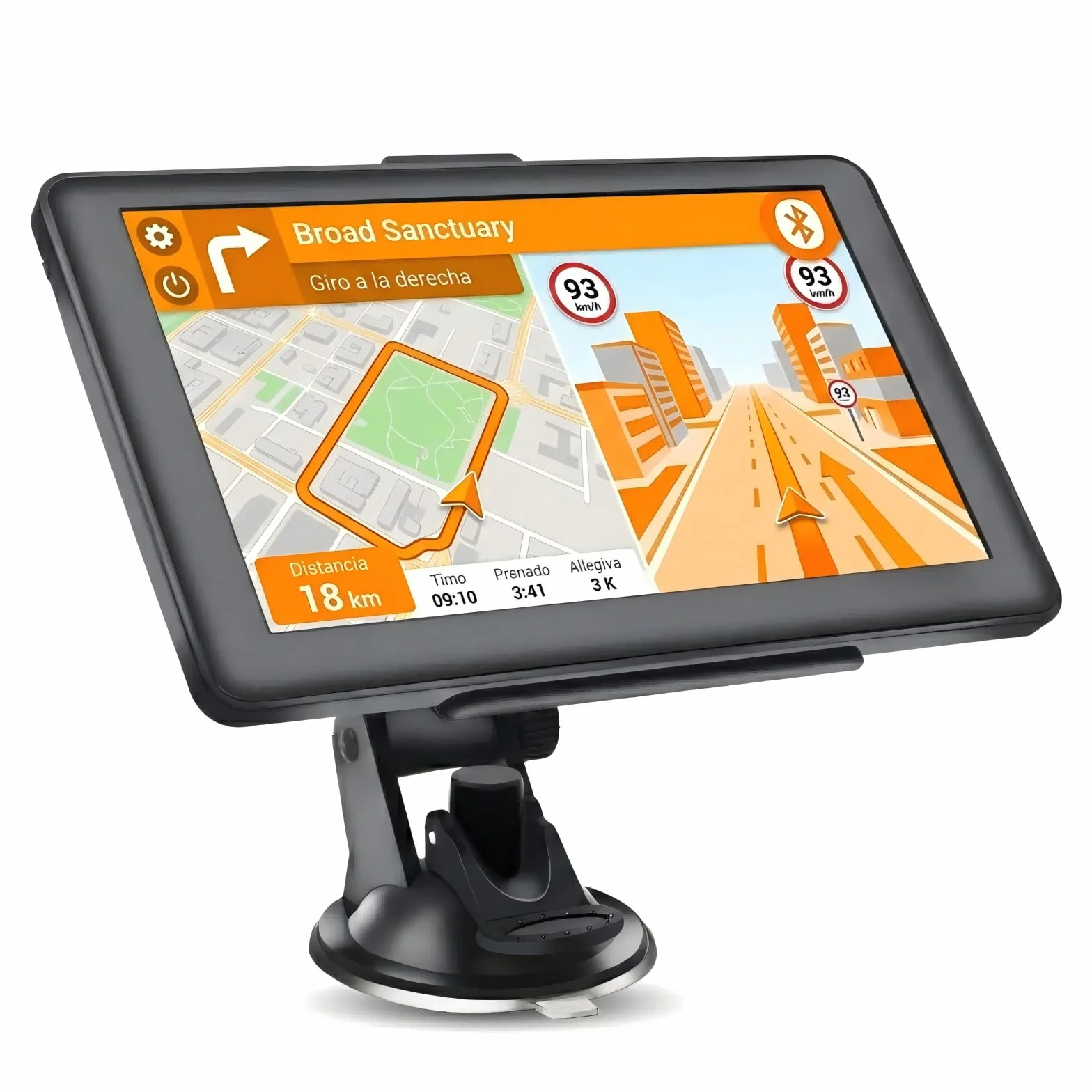 Navegador GPS Bluetooth 7 Pulgadas para Camiones y Coches con Mapas Europa de por Vida