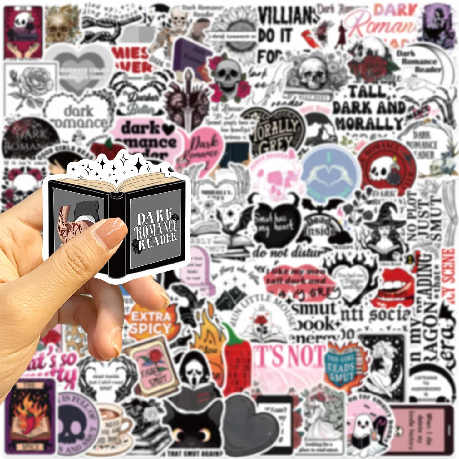 Dark Romance Vinilo Pegatinas 100 Piezas Impermeable Reutilizables para Kindle Portátil Teléfono