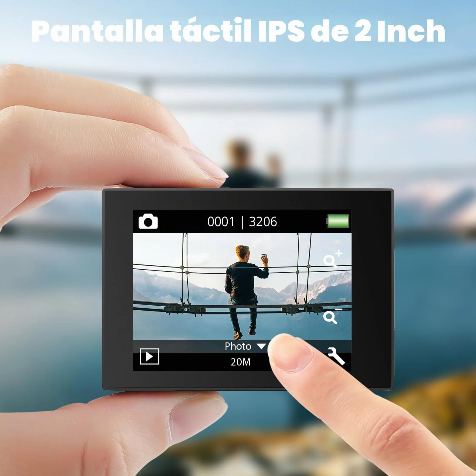 AKASO EK7000 Pro Cámara Deportiva 4K WiFi 20MP Cámara de Acción Sumergible con Empuñadura Flotante, 2 Baterías