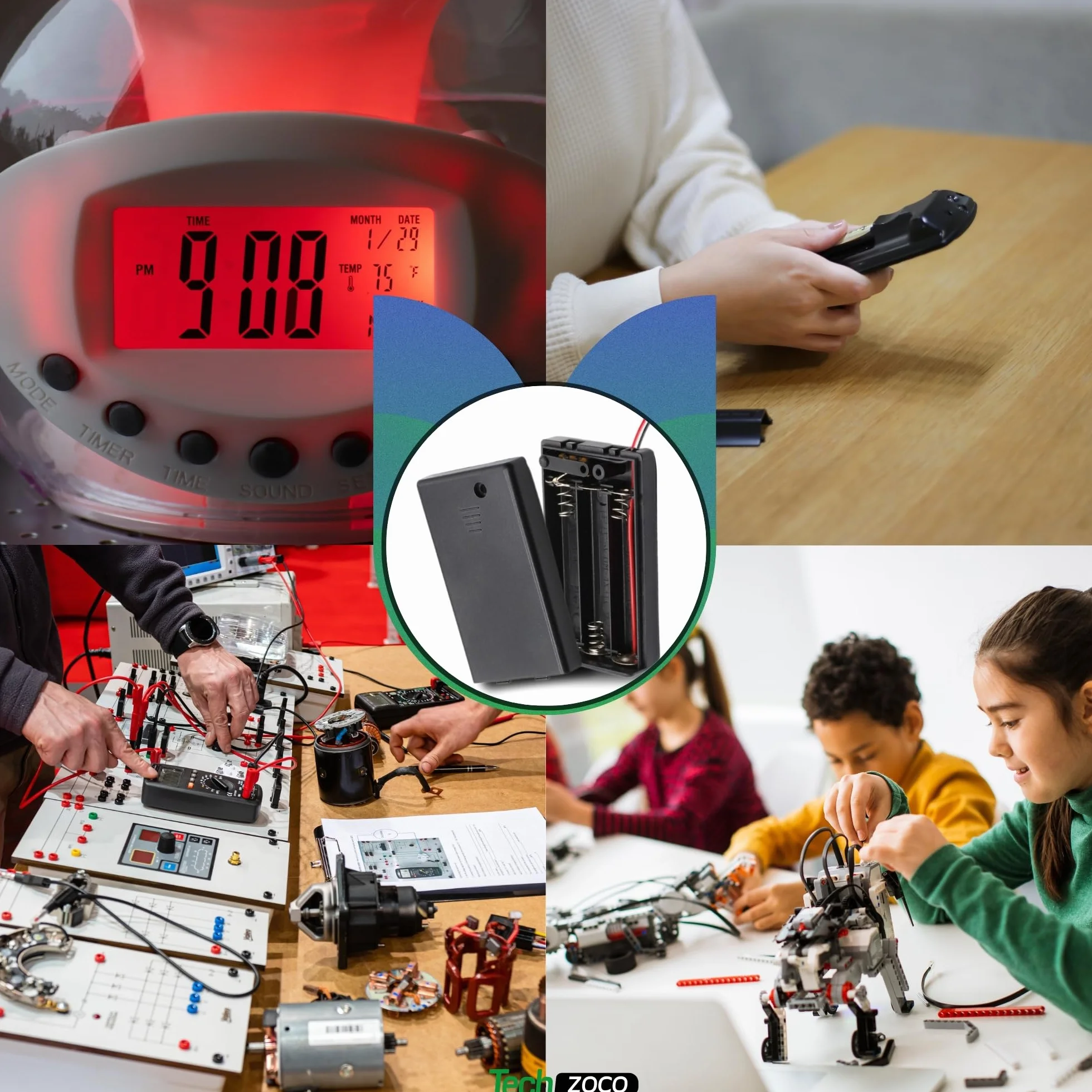 TECHZOCO Portapilas con Interruptor ON/Off, Soporte de Batería AAA, Caja de Batería, Porta Pilas, Incluye Cable de 200mm, Voltaje Total: 4.5V (1.5V por Pila), Apto para 3 Pilas LR3 AAA (FR3, HR3, LR3)
