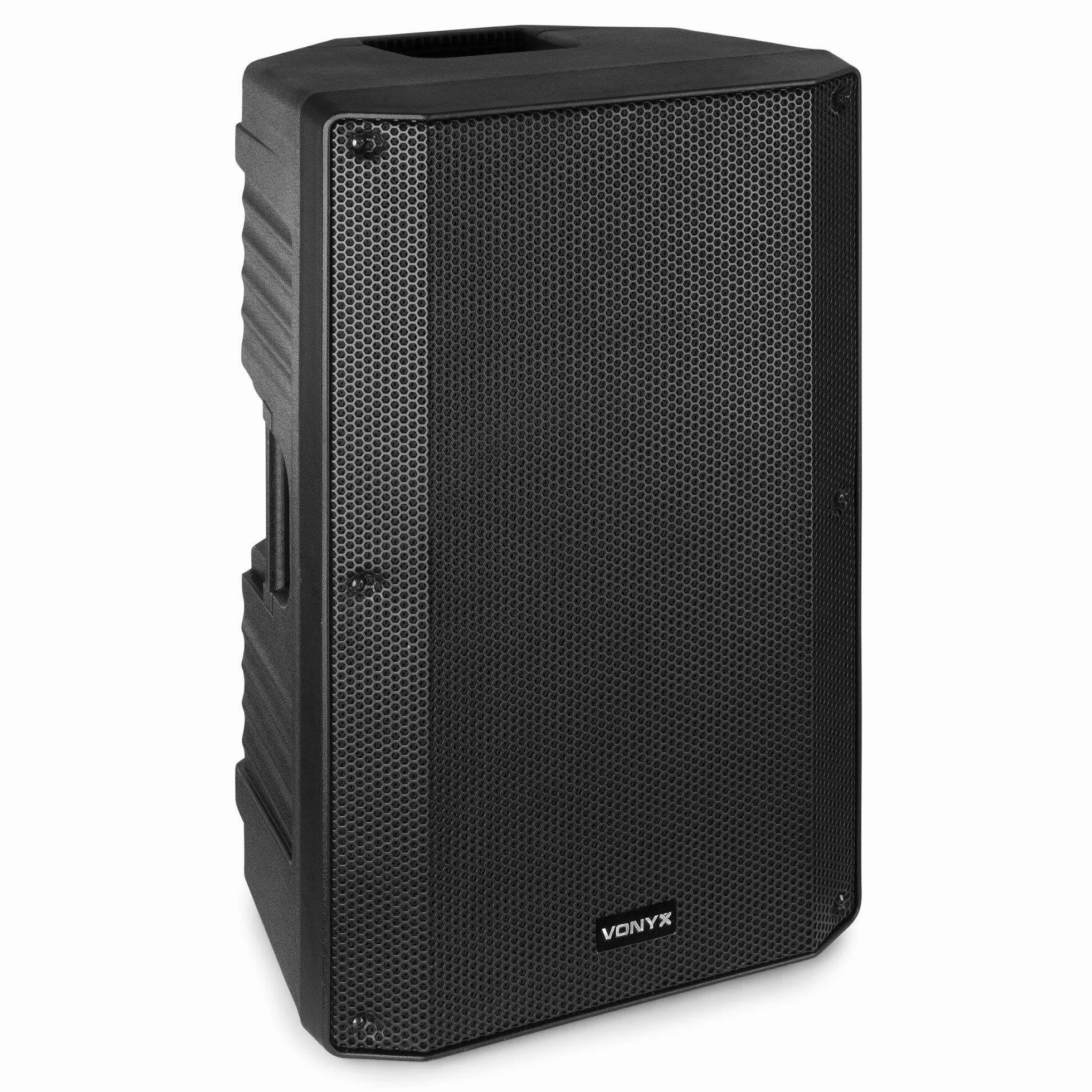 Vonyx VSA12 Altavoz Activo de 800 W biamplificado con woofer de 12" Entrada de micrófono y Guitarra, para música, Voz