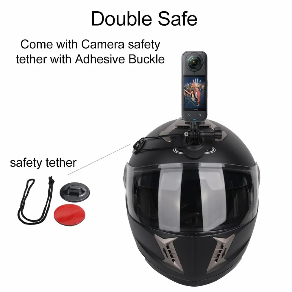 2 Kit Soporte Adhesivo Flexible para Insta360 X5, X4 Air, X4, X3, X2, Ace Pro, Ace, Montaje en Soporte Casco Compatible con GoPro Hero, SJCAM y para dji Osmo Action