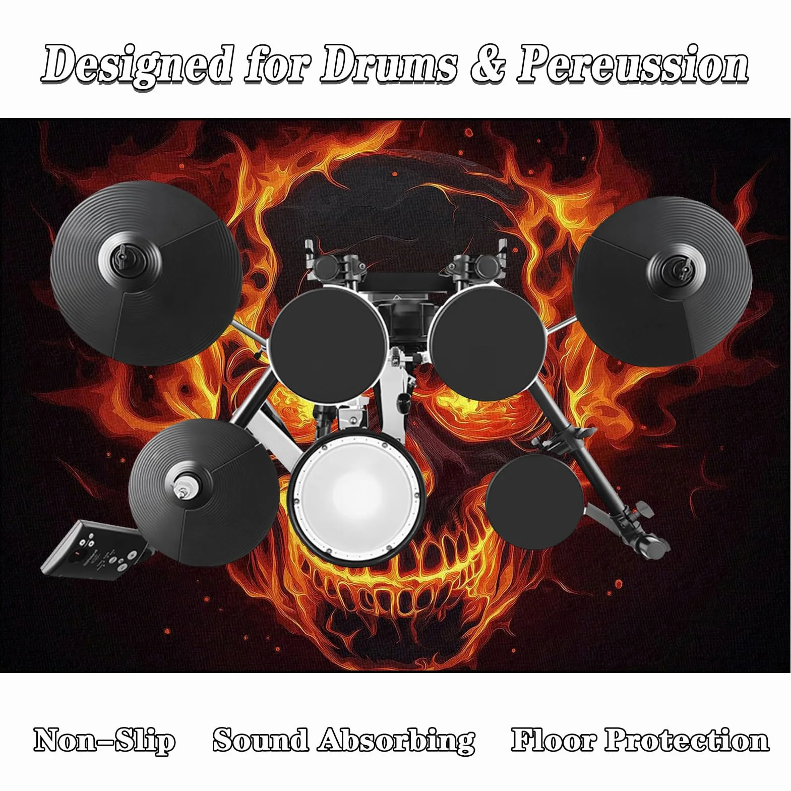 Alfombras Acusticas Batería - Tambor Alfombra Rectángulo - 200 x 180 cm Alfombrillas de Tambor Antideslizantes de Bateria Electrónica Bombo Caja y Otros Instrumentos Musicales Alfombrilla