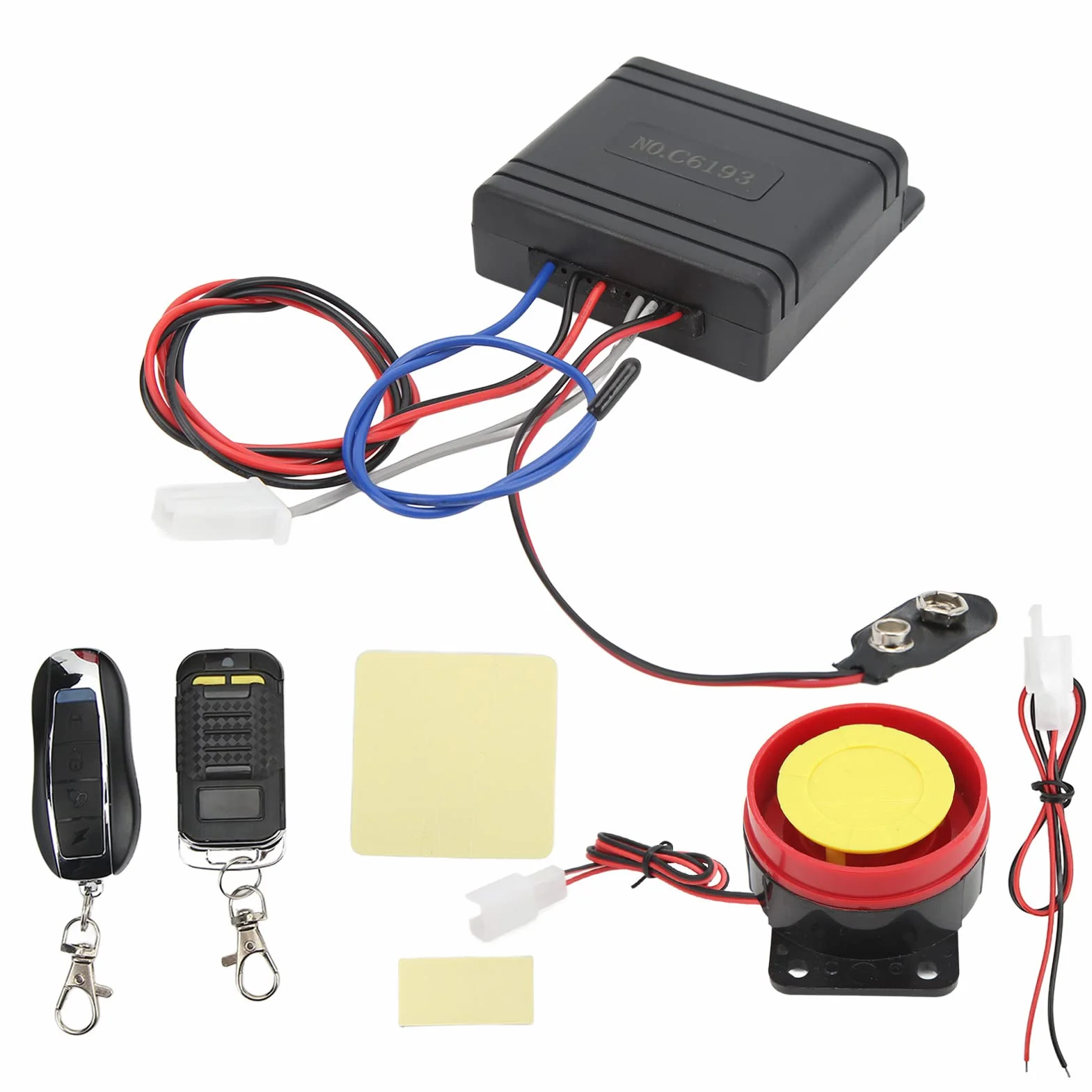 KIMISS Sistema de Alarma para Motocicleta, Alarma de Vibración Inalámbrica de Seguridad Antirrobo 12V Universal para Scooter Bike