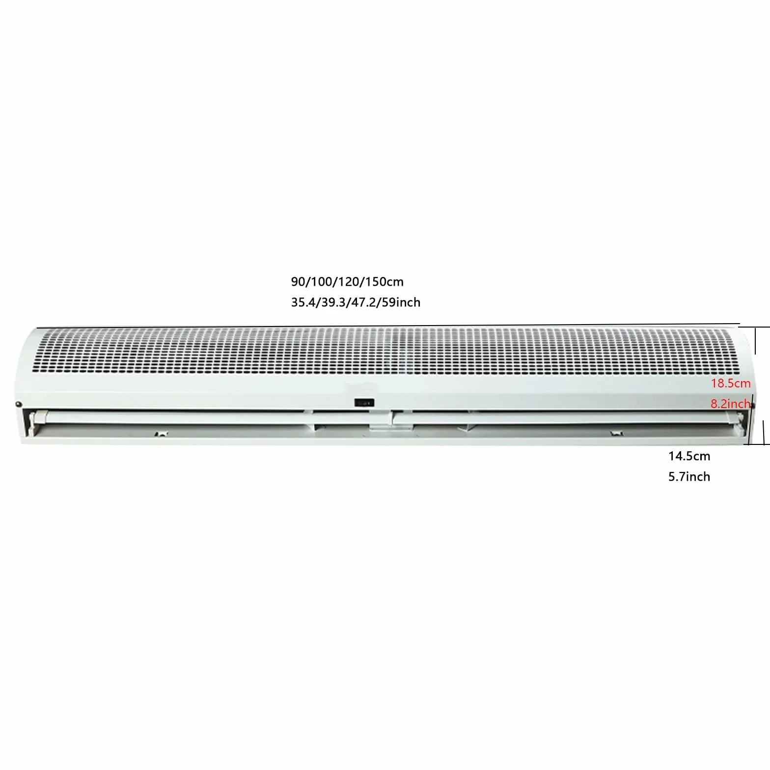 Máquina comercial de cortina de aire silenciosa, varios tamaños for elegir, cortina de aire con cabezal de puerta protectora (blanca)(150cm(59inch))