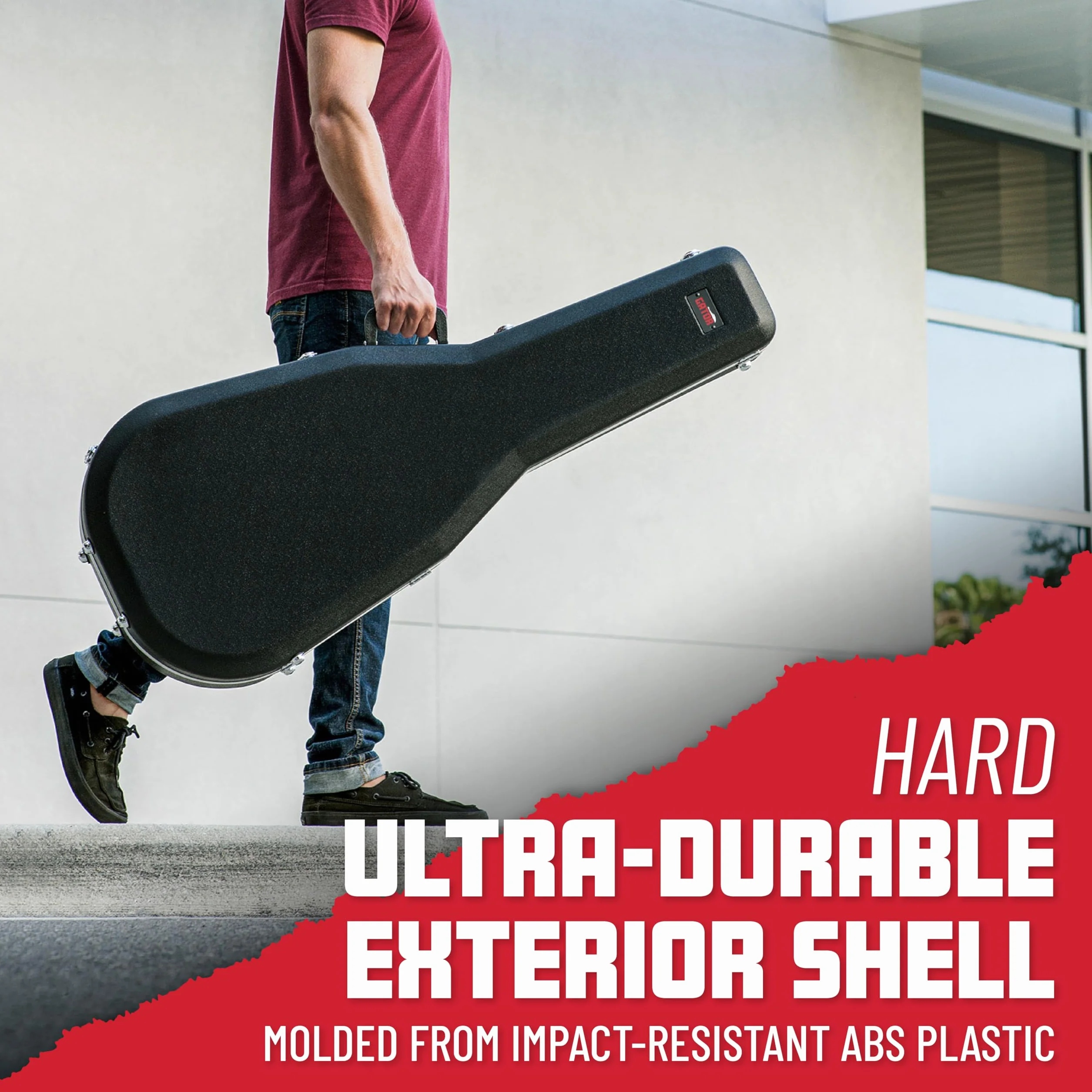 Gator Cases Estuche Ligero Moldeado en ABS para Guitarras Estilo Parlor; (GC-Parlor)