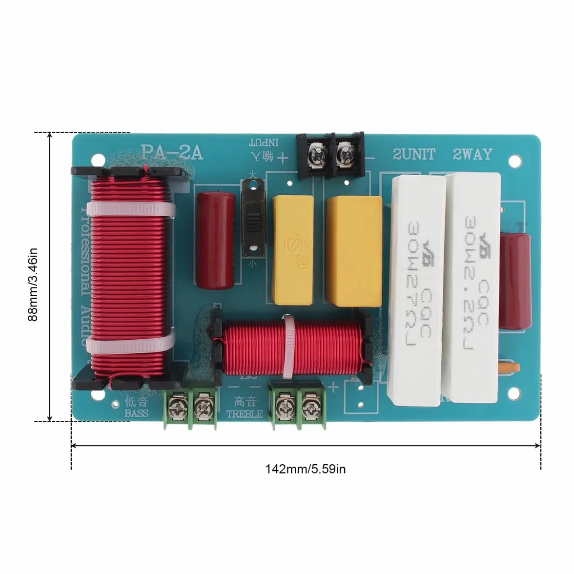 Crossover de 2 vías para altavoz de 450 W, 4-8 ohmios, divisor de frecuencias altas y bajas de 2 vías para altavoz, crossover para altavoz HiFi
