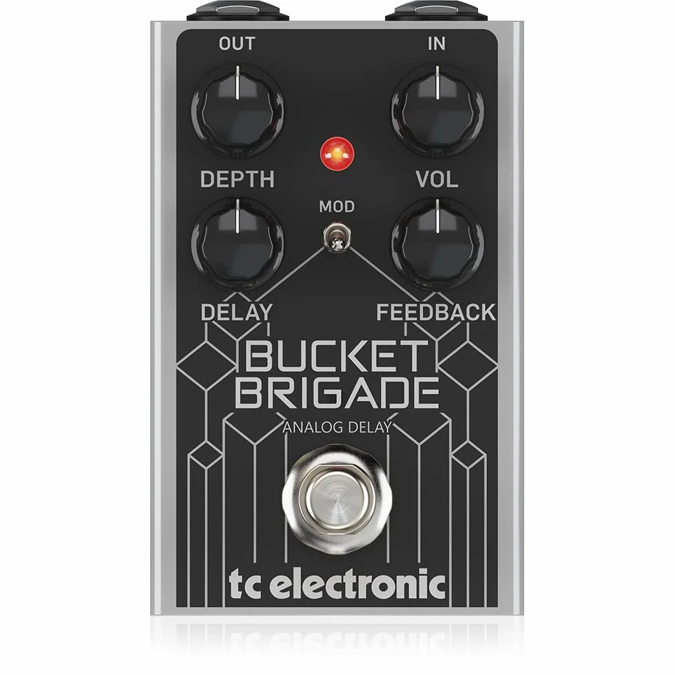 TC Electronic BUCKET BRIGADE ANALOG DELAY Pedal de retardo BBD analógico con tiempo de retardo de 600 ms, repeticiones cálidas, modulación opcional y control de profundidad