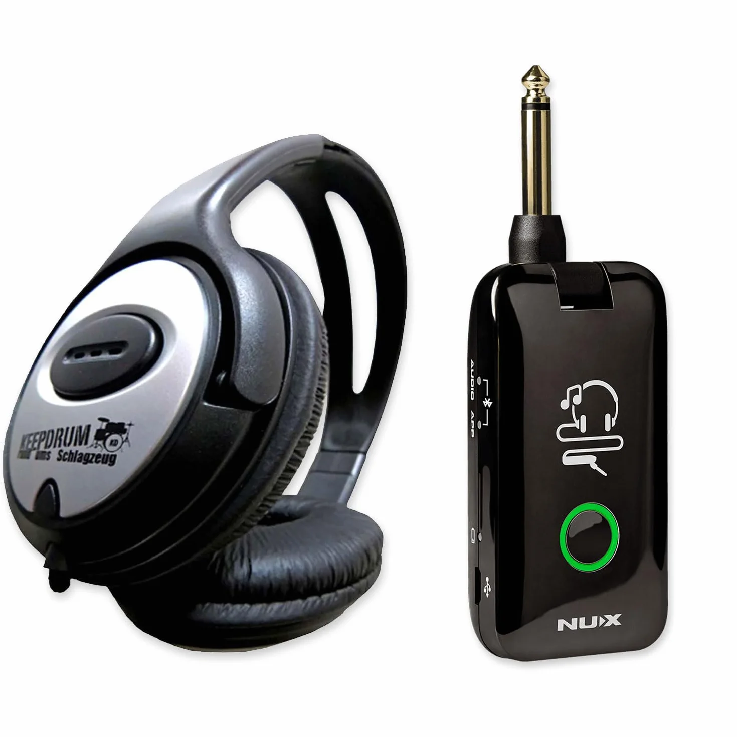 Nux MP-2 Mighty Plug - Amplificador inalámbrico y simulación de efectos para guitarra y bajo + auriculares keepdrum
