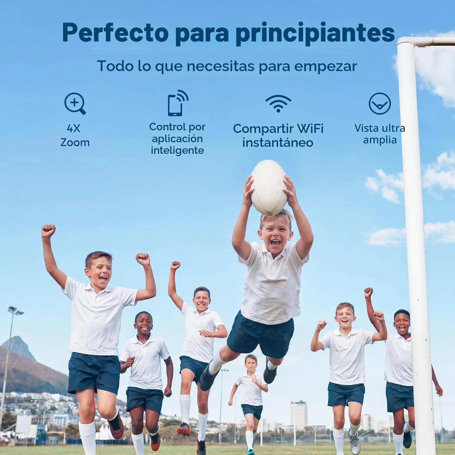AKASO Cámara Deportiva 4K 30FPS 20MP WiFi Acción Gran Ángulo 170° Control Remoto 2.4G Sumergible 30M EK7000