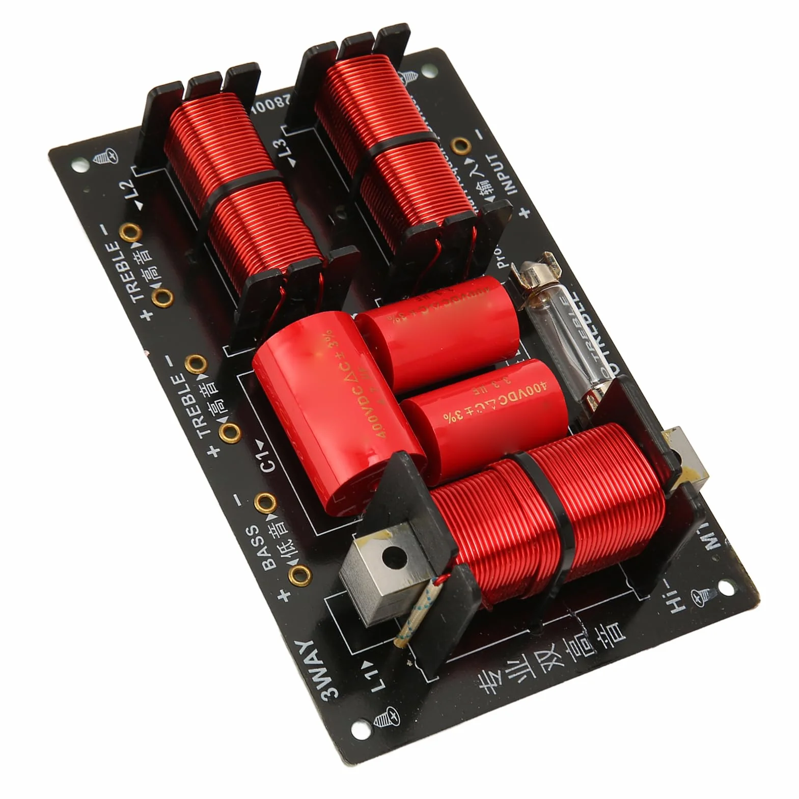 Divisor de Frecuencia de Altavoz de 400 W, Placa Distribuidora Cruzada de Altavoz de Audio Hi Fi de 3 Vías y 2 Unidades, Módulo Divisor de Frecuencia de Graves Agudos
