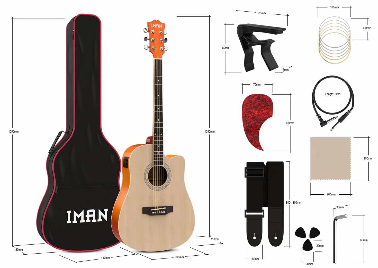 Monkey Loop Valley D-10CE Natural Pack Guitarra Electroacústica