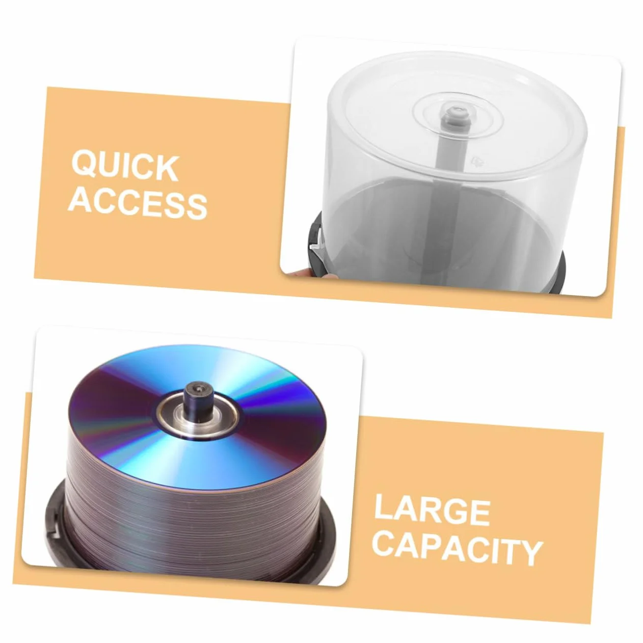 BESTOYARD Organizador De Cds y Dvds Compacto 3 Piezas Para 50 Discos, Caja De Almacenamiento De Plástico Transparente, Diseño Apilable y Portátil Para Uso Coche y Hogar