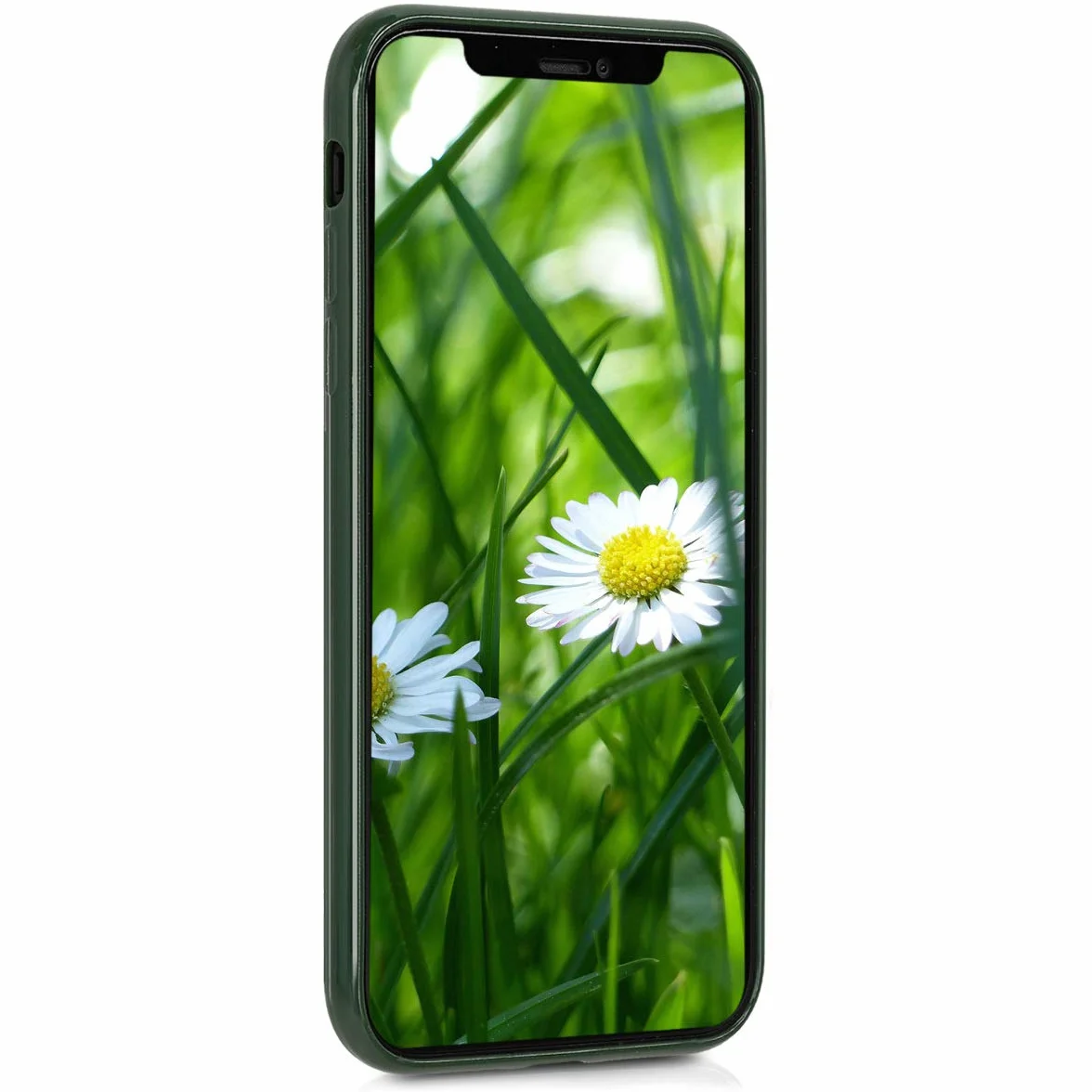 kwmobile Funda para Apple iPhone XR Carcasa - Ultrafina de TPU y Silicona con Bordes elevados anticaídas - Verde Oscuro Mate
