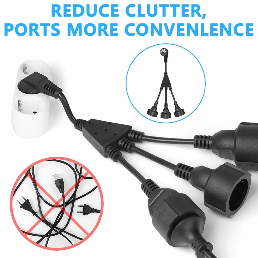 URAQT Cable alargador IP44 250V 16A 3 enchufes