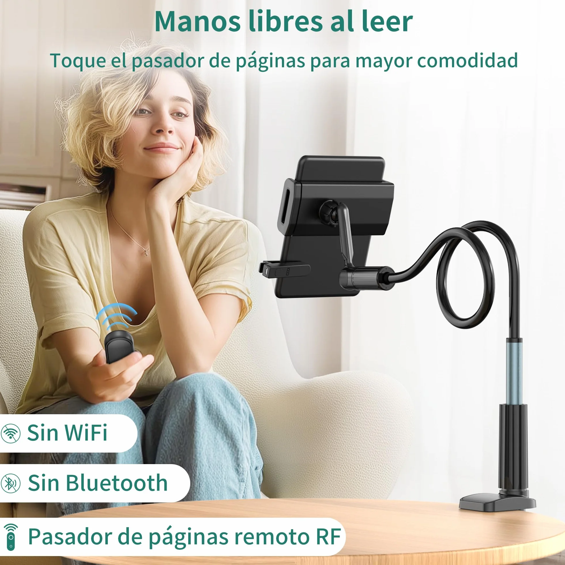 PlusAcc Soporte Cuello de Cisne Ajustable para Kindle Kobo Leer en Cama