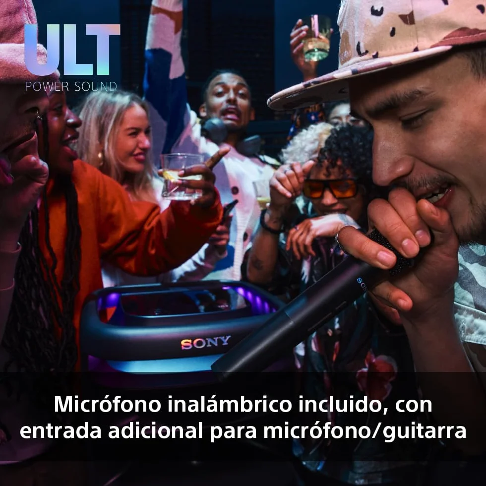 Sony ULT TOWER 10, altavoz bluetooth para fiestas con ULT POWER SOUND, Deep Bass, X-Balanced, LED 360, micrófono inalámbrico
