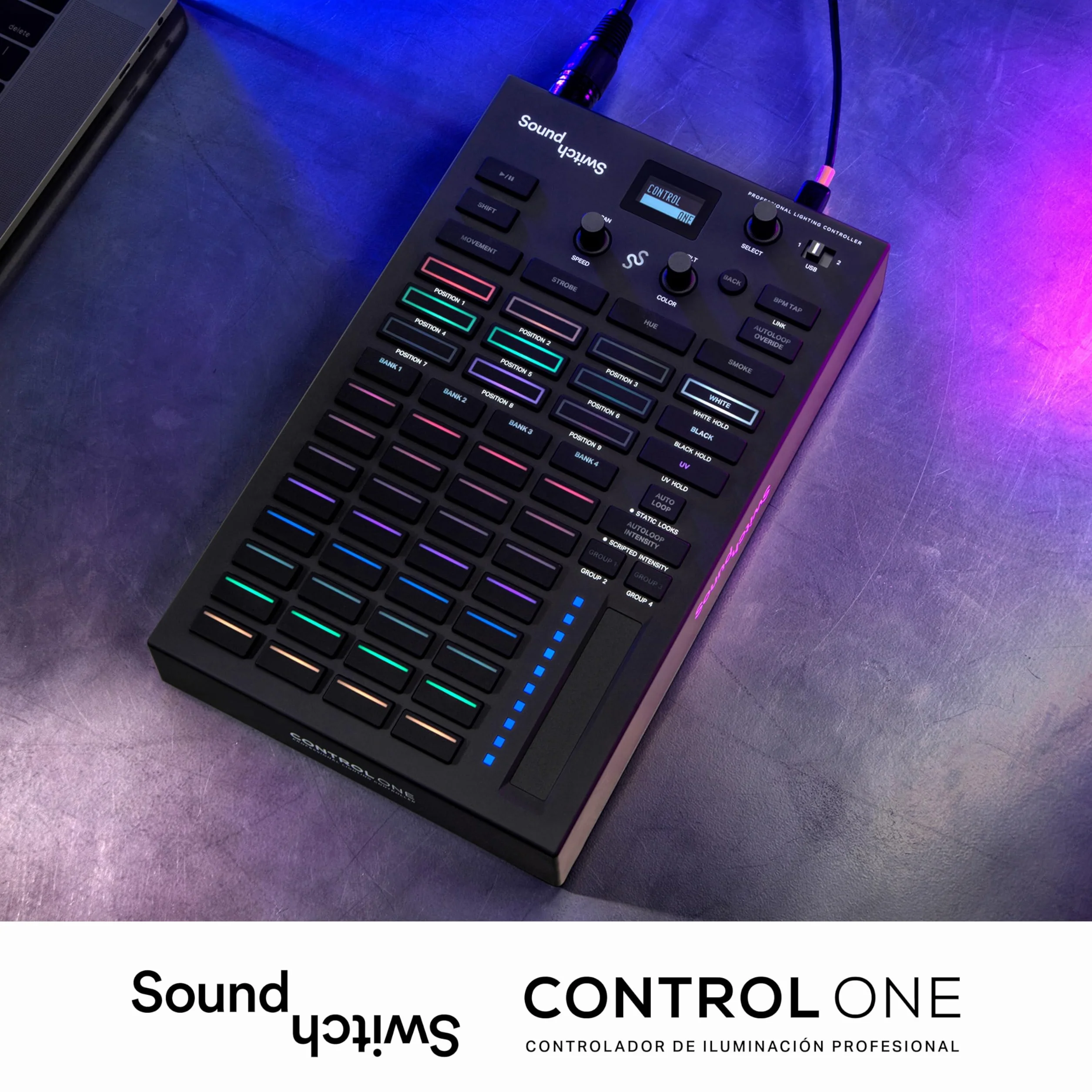 SoundSwitch Control One - Controlador de Iluminación DMX DJ Profesional Con 3 Meses de Acceso al Software SoundSwitch y Soporte Para Phillips Hue
