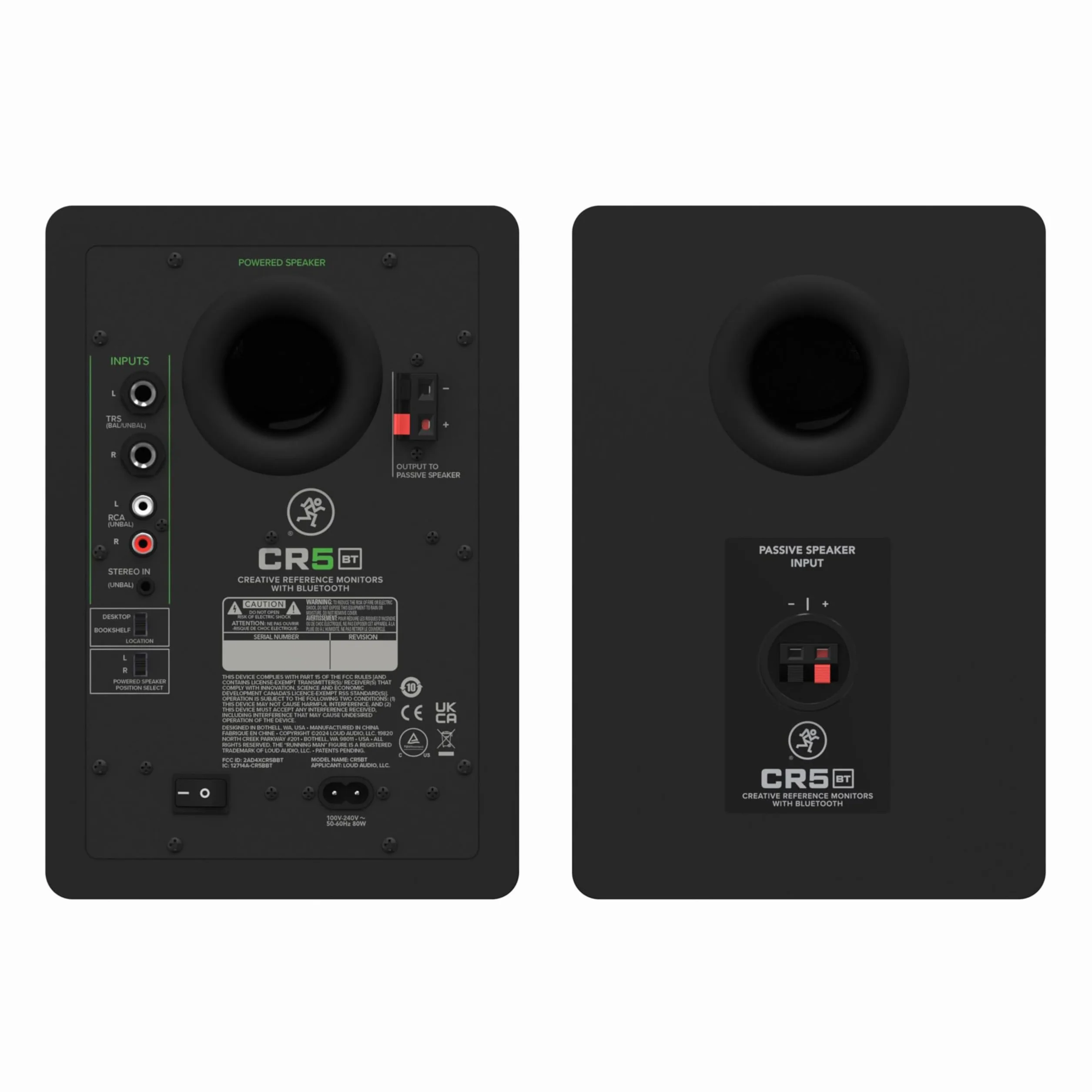 Monitores de estudio activos de 5" Mackie CR5BT con control de tono y Bluetooth®