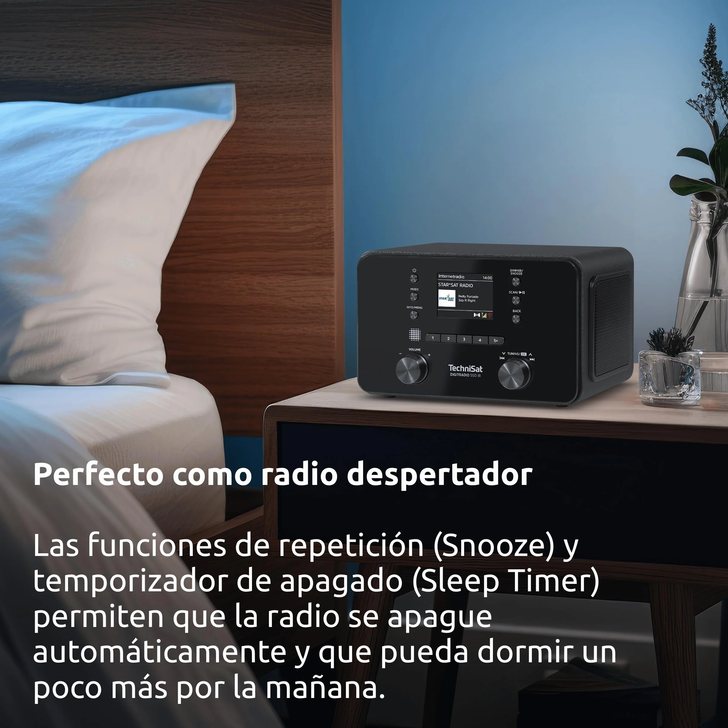 TechniSat DIGITRADIO 550 IR - Radio estéreo por Internet (Dab+, FM, WLAN, Bluetooth, Control por App, Despertador), Negro