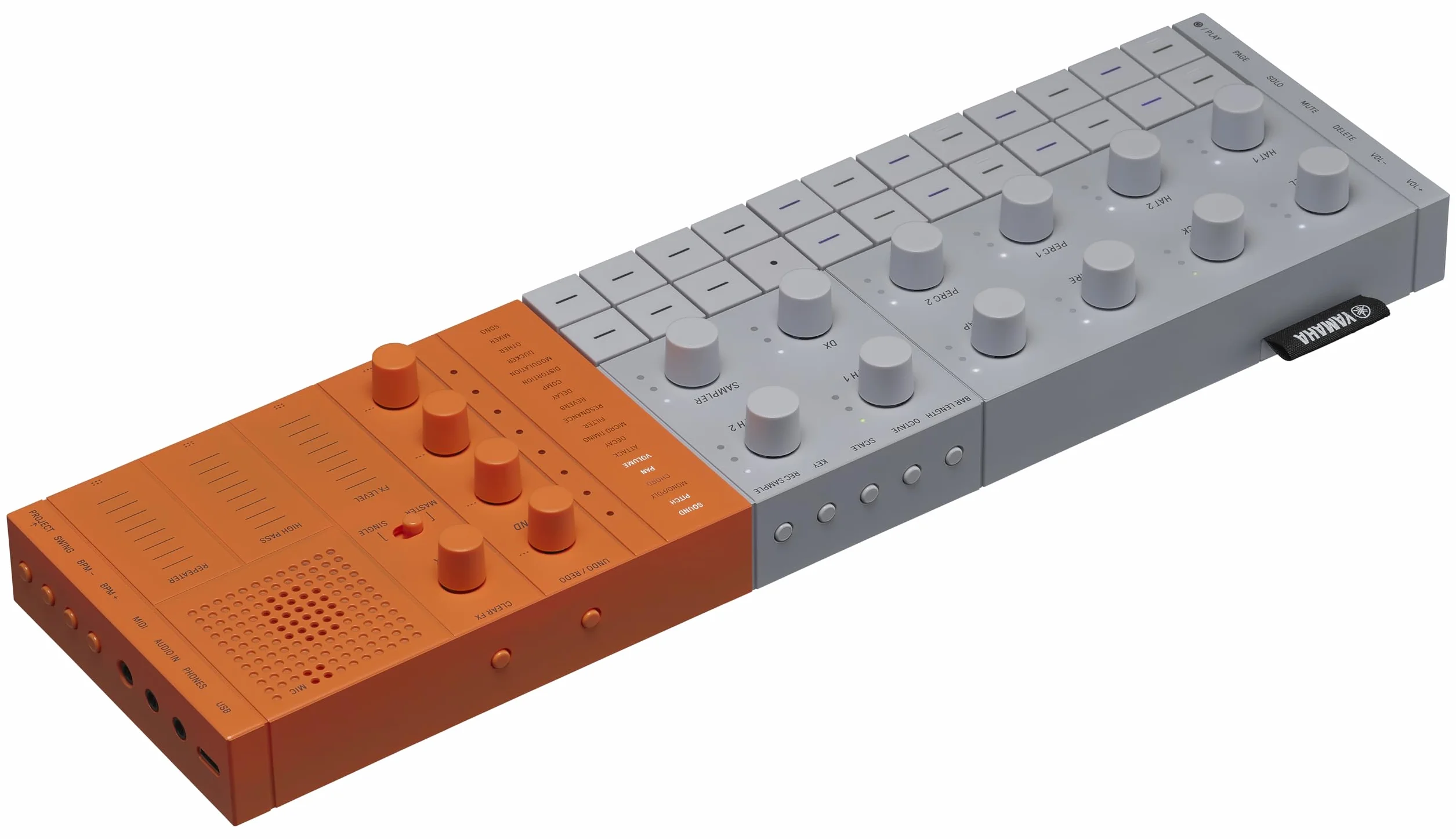 Yamaha SEQTRAK Mobile Music Ideastation – Estudio de Producción Musical Todo-en-Uno con Motores de Sonido Duales, Muestreo Integrado, Altavoz Incorporado y Batería Recargable – Naranja