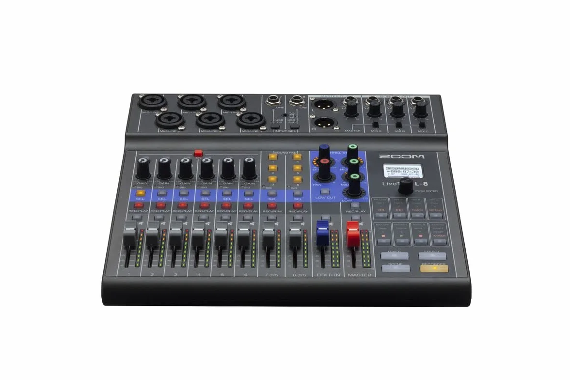 Zoom - L-8 - Mixer digital 8 canales, grabador e interface de audio USB