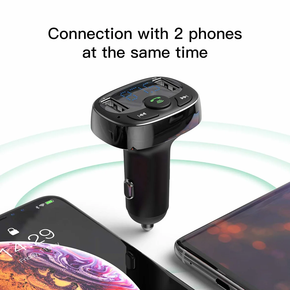 Baseus FM Transmitter Bluetooth 2xUSB microSD