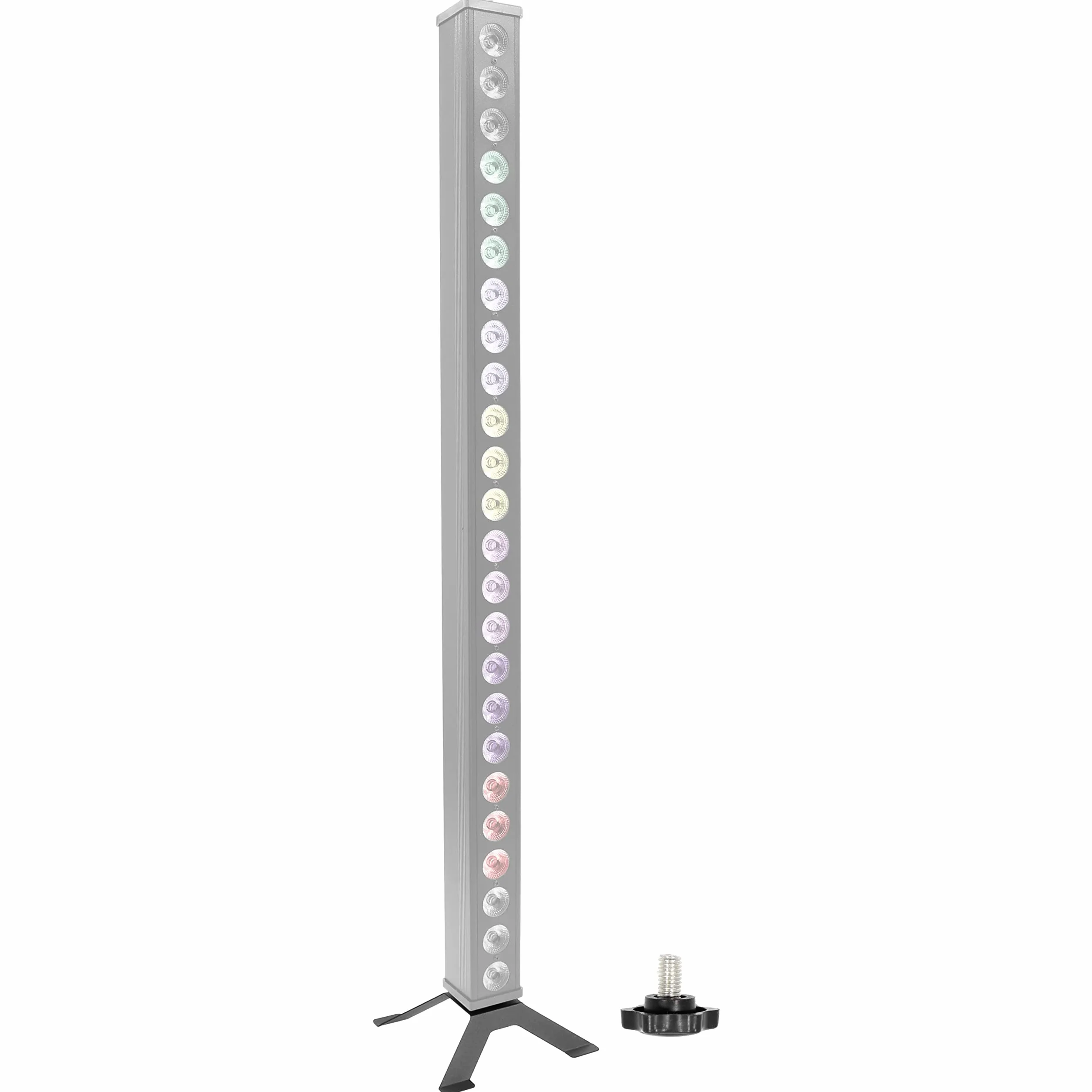 BoomTone DJ Pie para barra LED, soporte de barra LED para soporte vertical, soporte de montaje metálico negro resistente. Compatible con productos ColorPix 24x3W RGB, Skybar V2, Skybar V3.