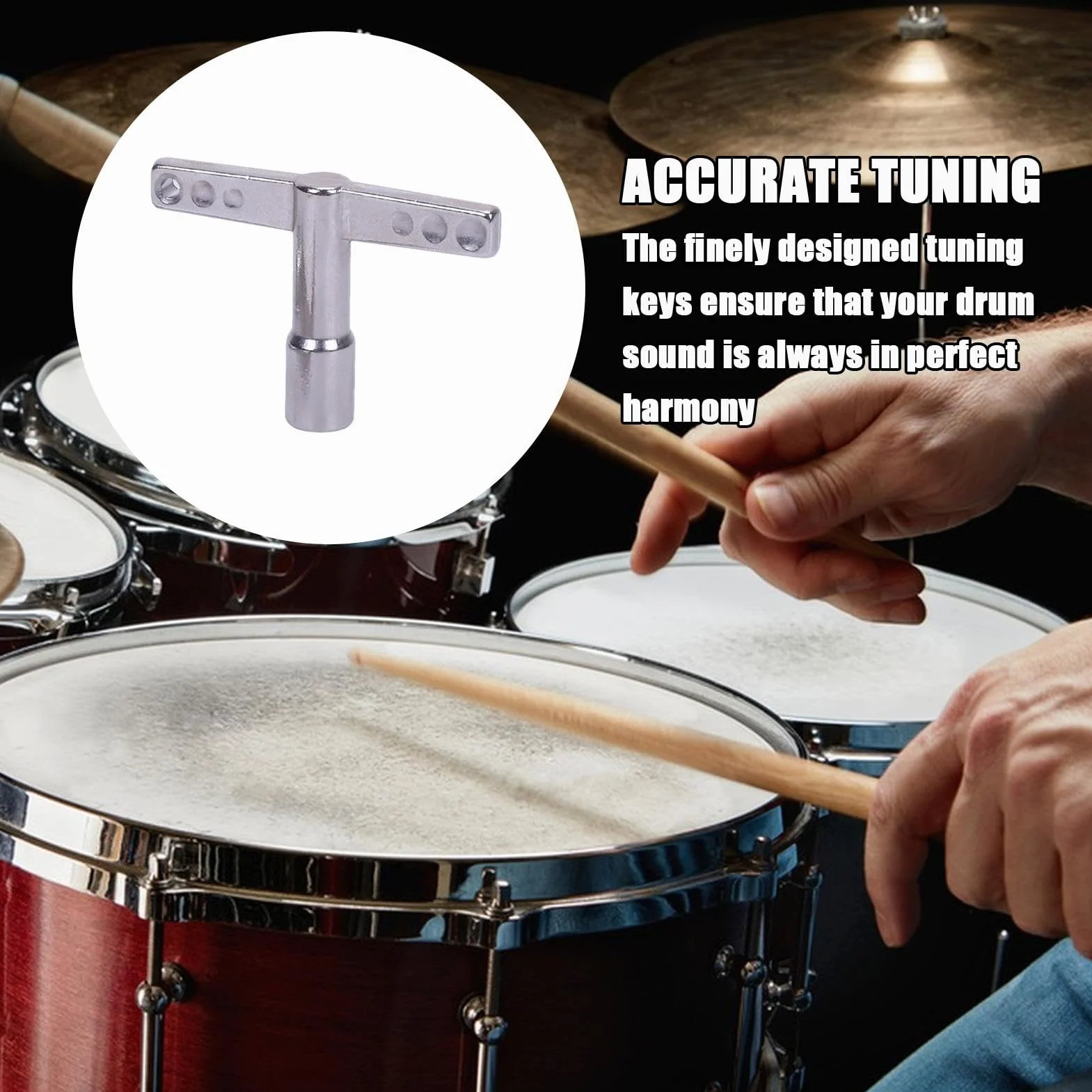Herramienta de afinación de tambor,Medidor de afinación de tambor | Tecla del afinador de batería - Llave para afinador de llave de tambor de aleación precisa, accesorios para llaves de afinador de ta