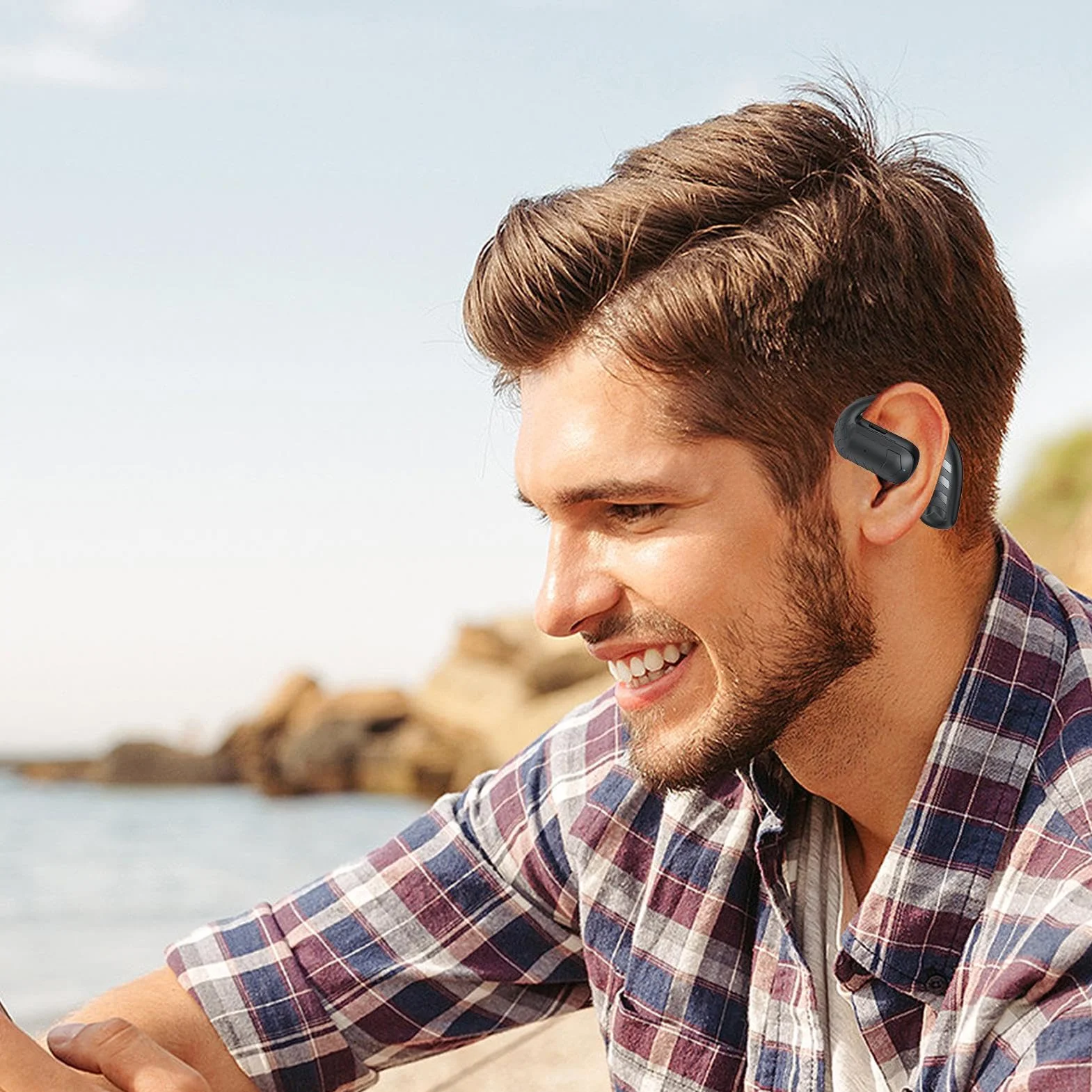 Auriculares De Un Solo Oído - Auricular Mono, Auriculares con Cancelación De Ruido | Llamadas con Auriculares Internos, Auriculares con Reducción De Ruido, Ideales para Llamadas Co
