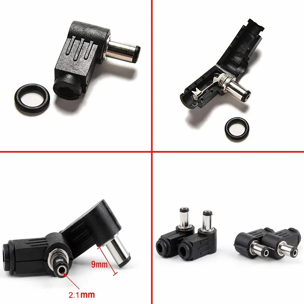 RUNCCI-YUN 10 Pcs Montaje En Panel DC Conector 2,1mm x 5,5mm DC Power Jack Macho Y Hembra