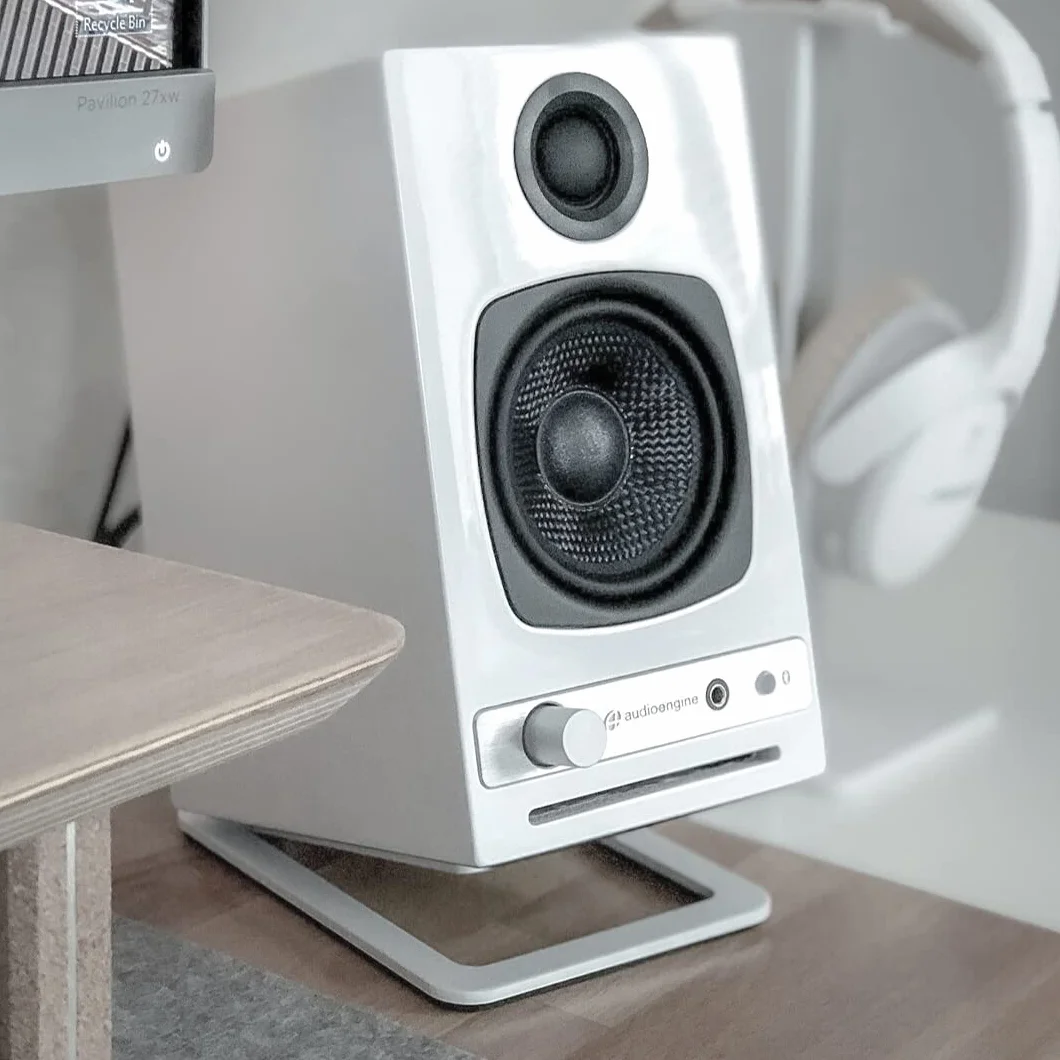 Audioengine HD3 60W Enceintes de Bureau Bluetooth aptX HD DAC 24 bits USB Blanc