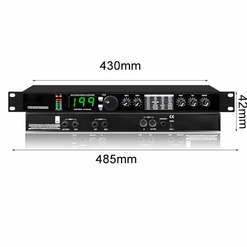 Procesador ecualizador de audio digital con 199 efectos preestablecidos, chip DSP de 24 bits, reducción automática de ruido para rendimiento de estudio y escenario