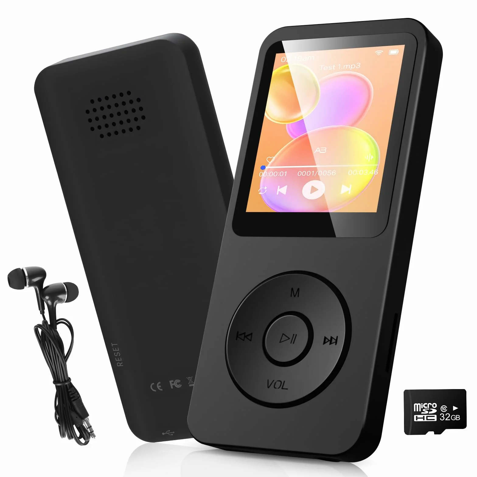 Reproductor MP3 32GB Bluetooth 5.3 Pantalla TFT 1.8 Pulgadas Radio FM para Niños