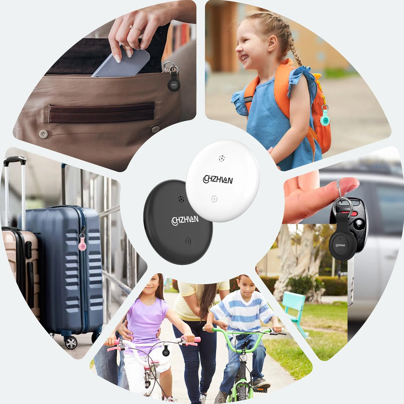 Android Smart Tracker Tag,Google Localizador Funciona con Find Hub App (SÓLO Android),Bluetooth Key Finder para Llaves,Bolsas,Equipaje,Mascotas y Mochila,Impermeable IP67，Batería Reemplazable,2 Negro