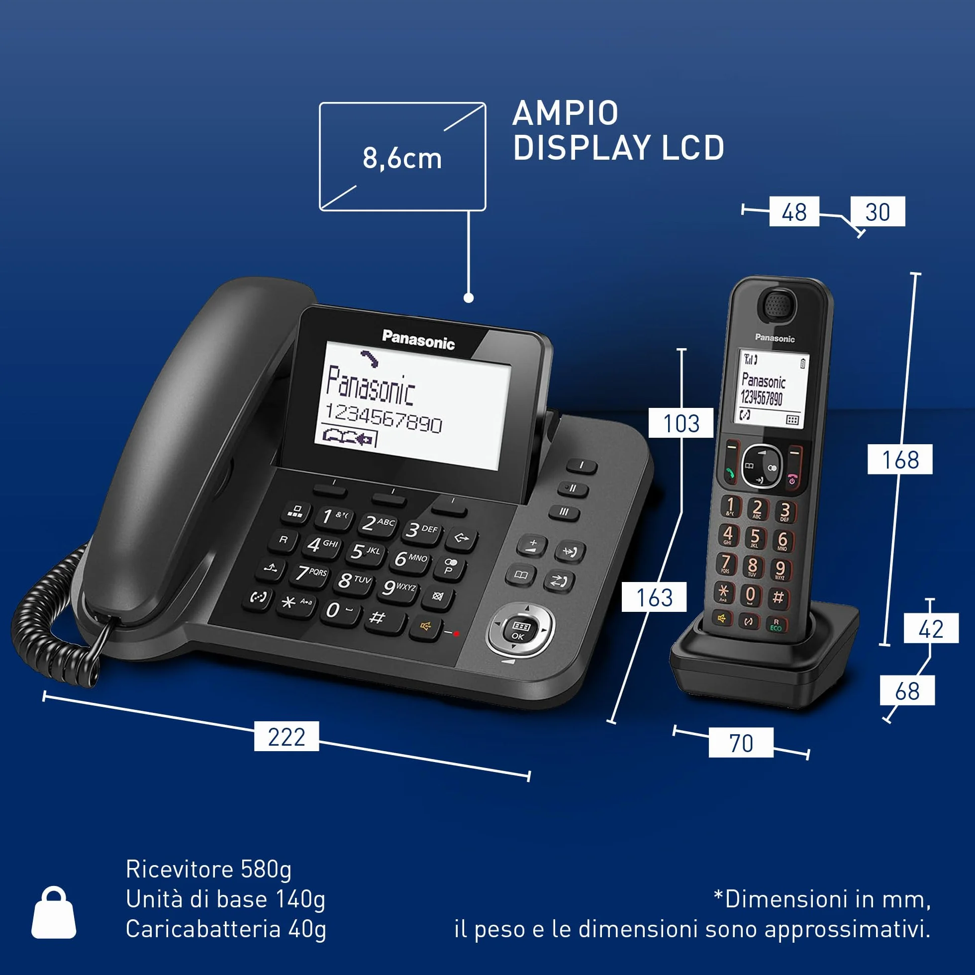 Panasonic KX-TGF310 Teléfono Fijo Negro