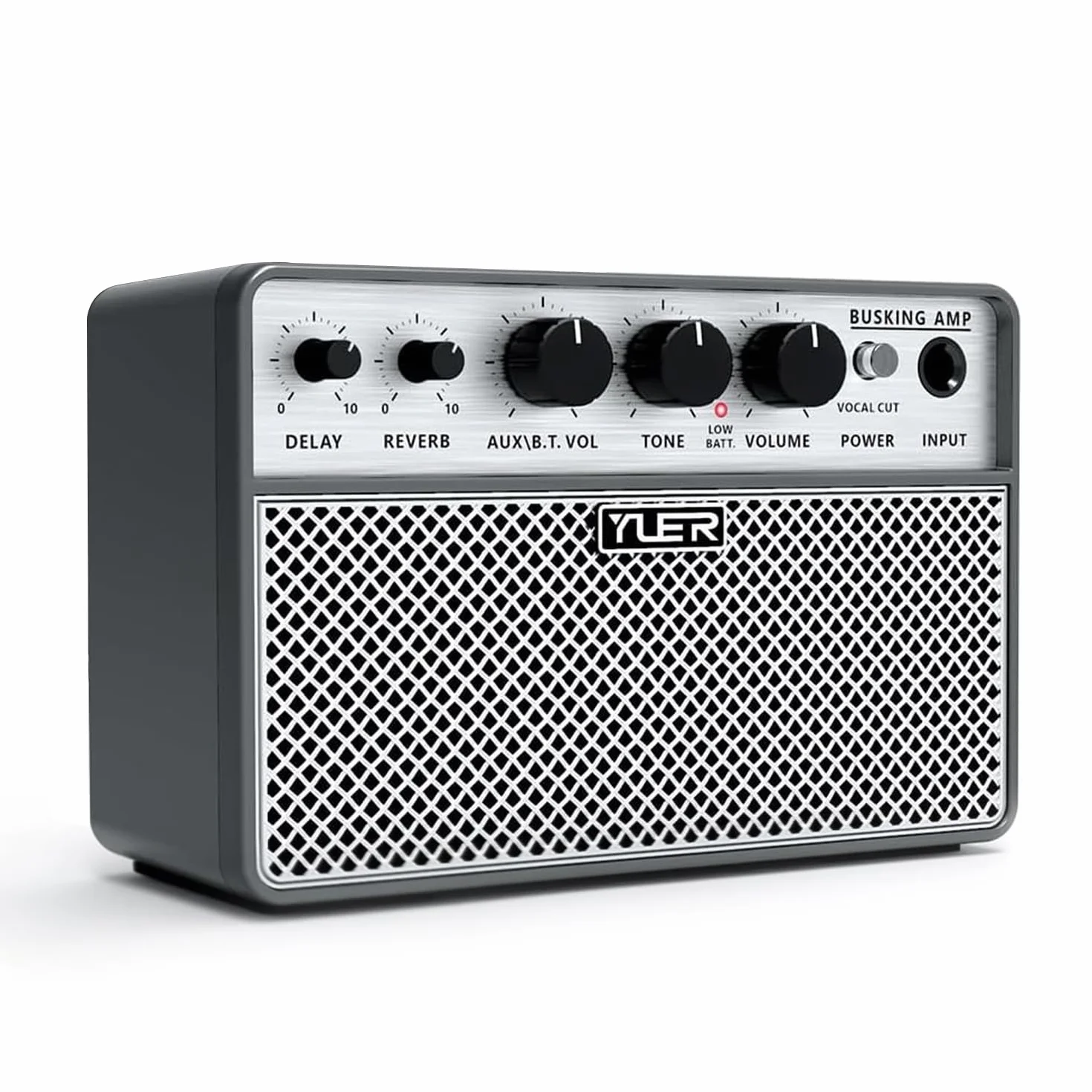 Yuer BA-10Pro - Amplificador de guitarra acústica de 10 W, amplificador portátil de voz y guitarra con retardo digital/efecto reverberación, conector para auriculares/OTG para grabación, práctica